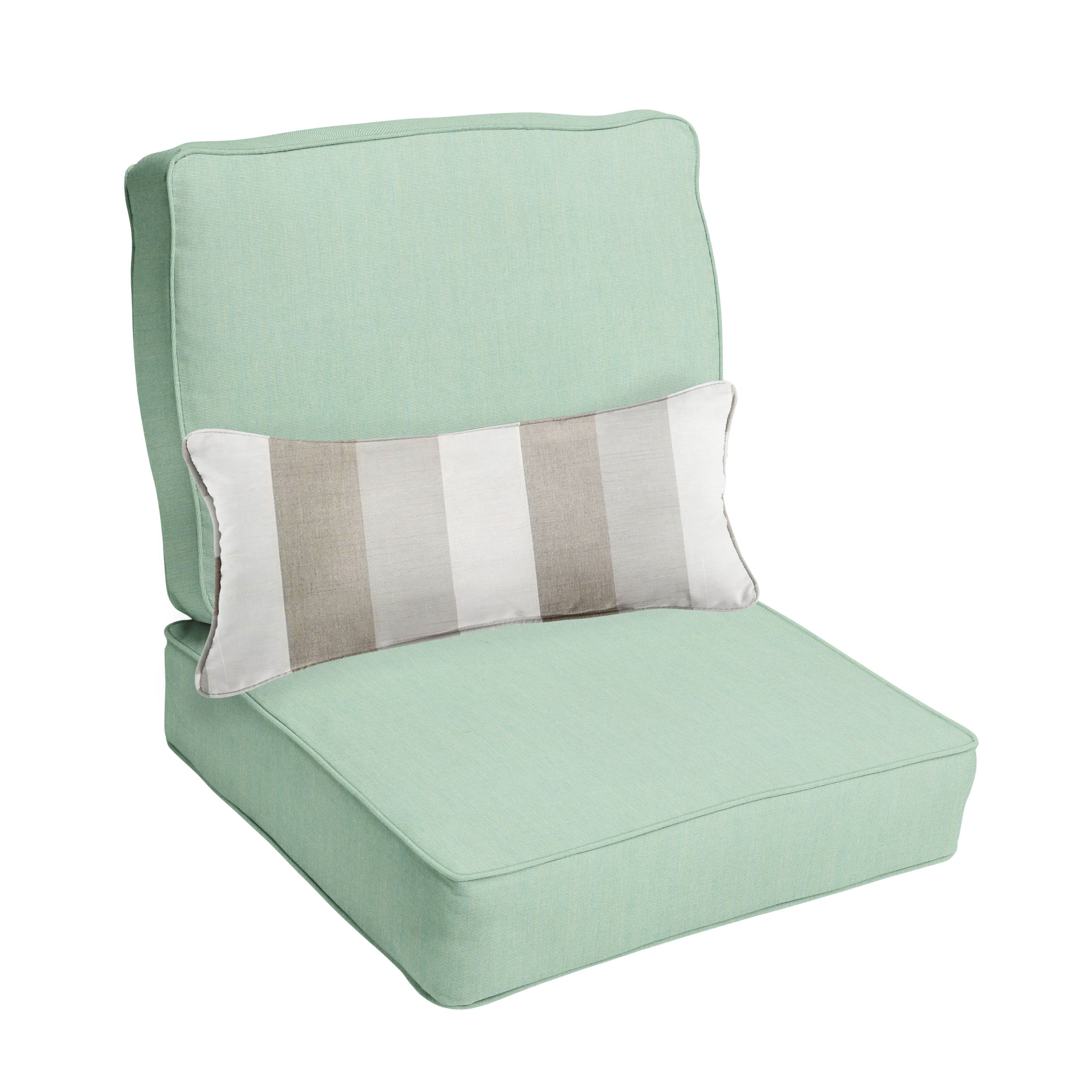 Sunbrella Canvas Deep Seating Cushion Set with Lumbar - Sunbrella - Canvas Spa 23.5 in W x 23 in D x 5 in H