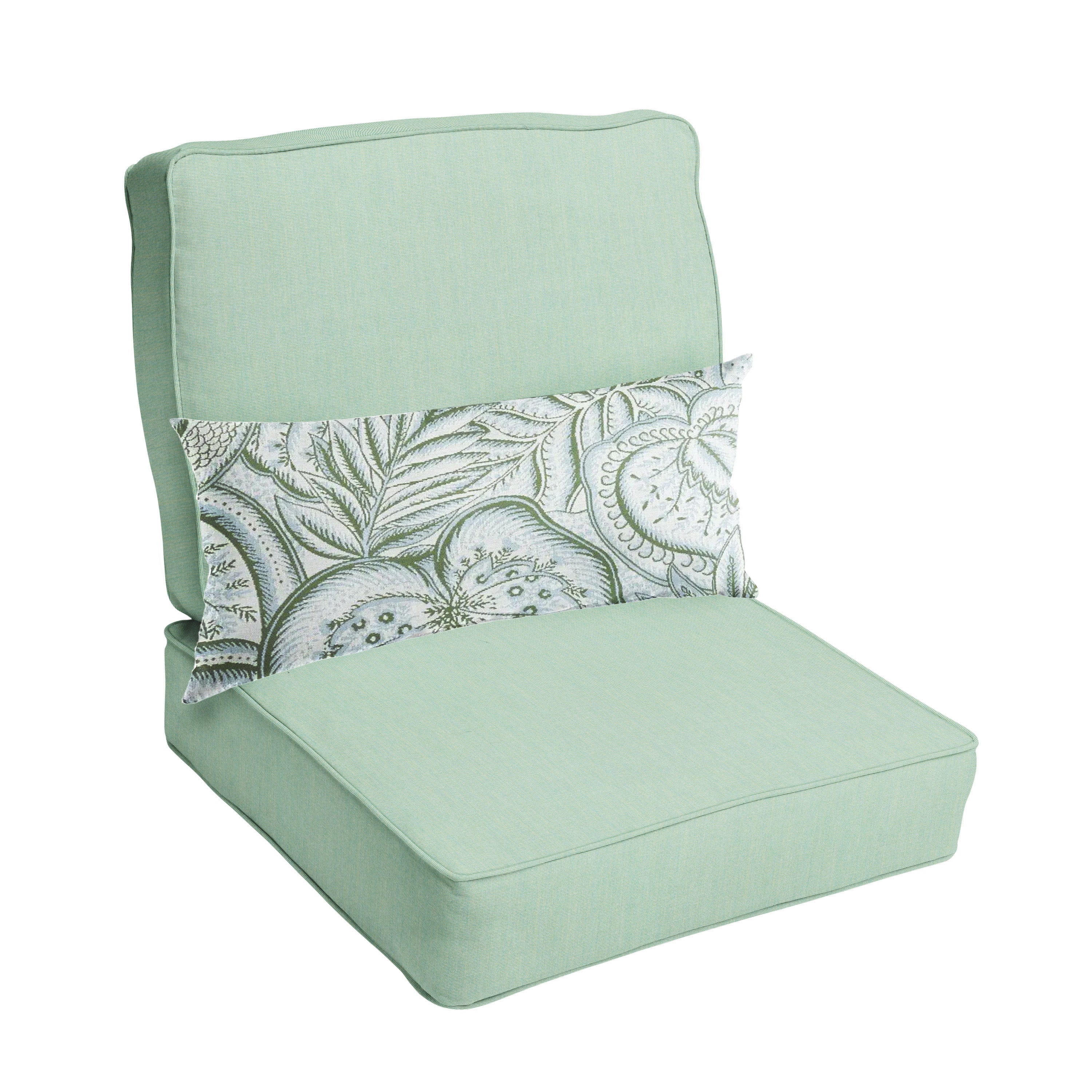 Sunbrella Canvas Deep Seating Cushion Set with Lumbar - Sunbrella - Canvas Spa 23.5 in W x 23 in D x 5 in H