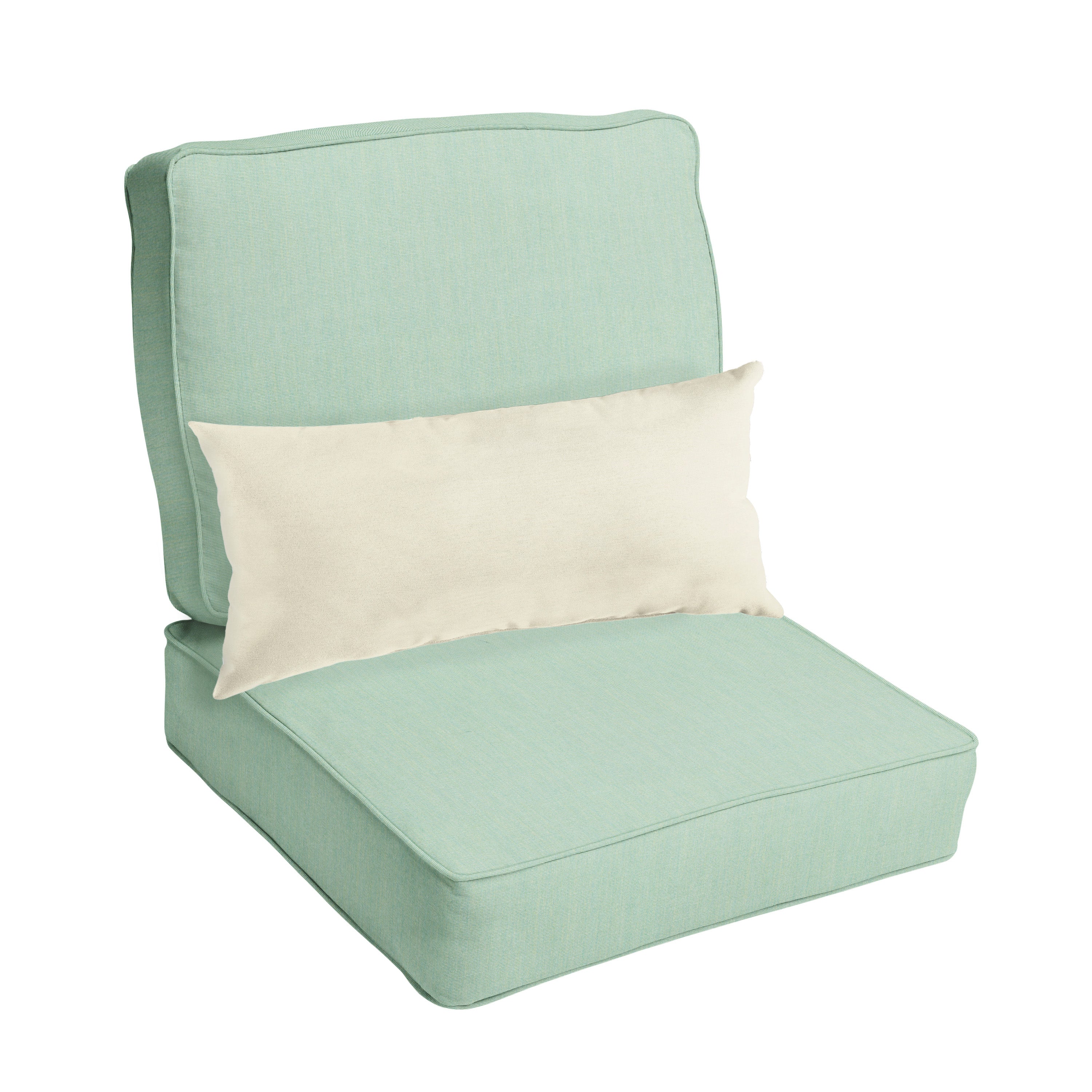 Sunbrella Canvas Deep Seating Cushion Set with Lumbar - Sunbrella - Canvas Spa 23.5 in W x 23 in D x 5 in H