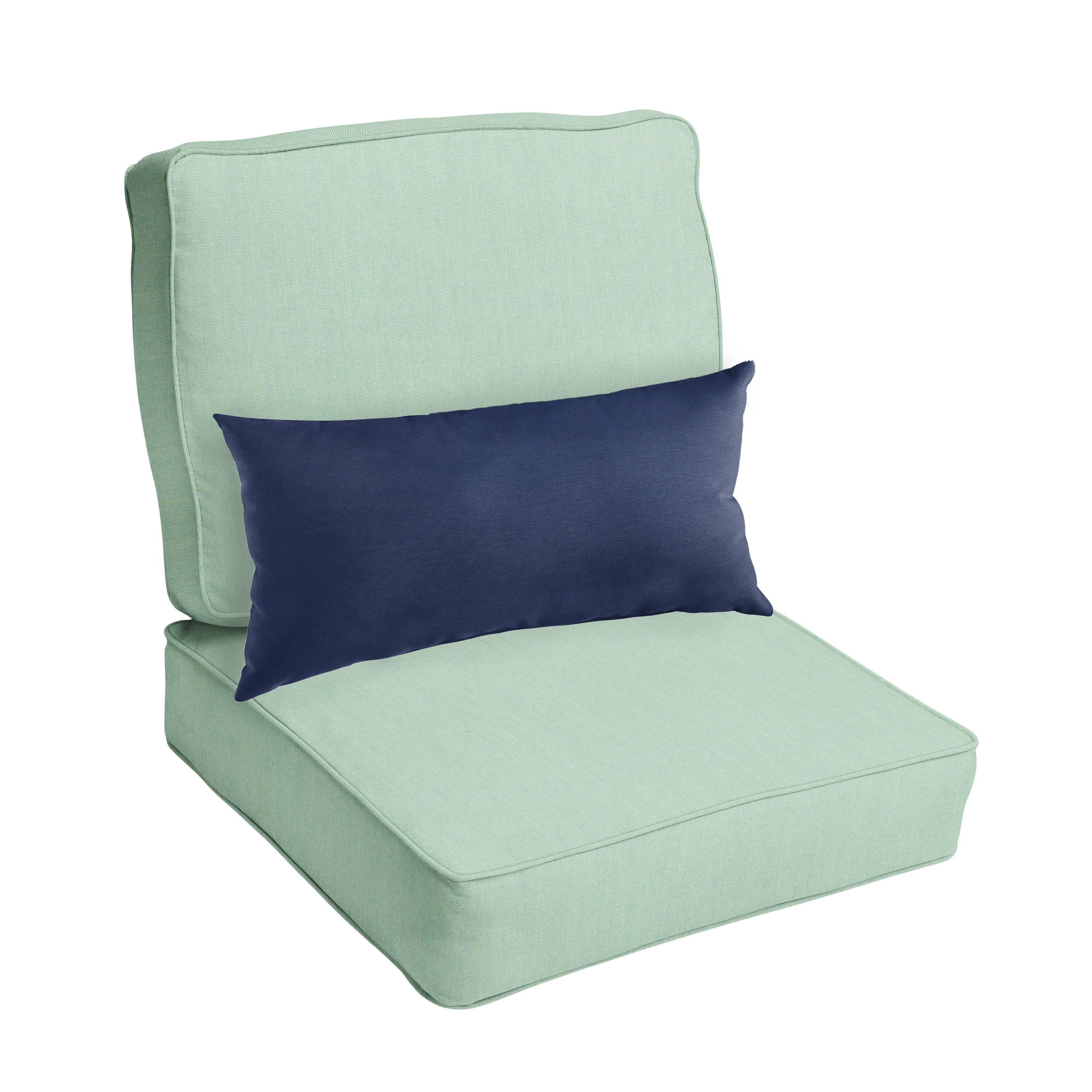 Sunbrella Canvas Deep Seating Cushion Set with Lumbar - Sunbrella - Canvas Spa 23.5 in W x 23 in D x 5 in H