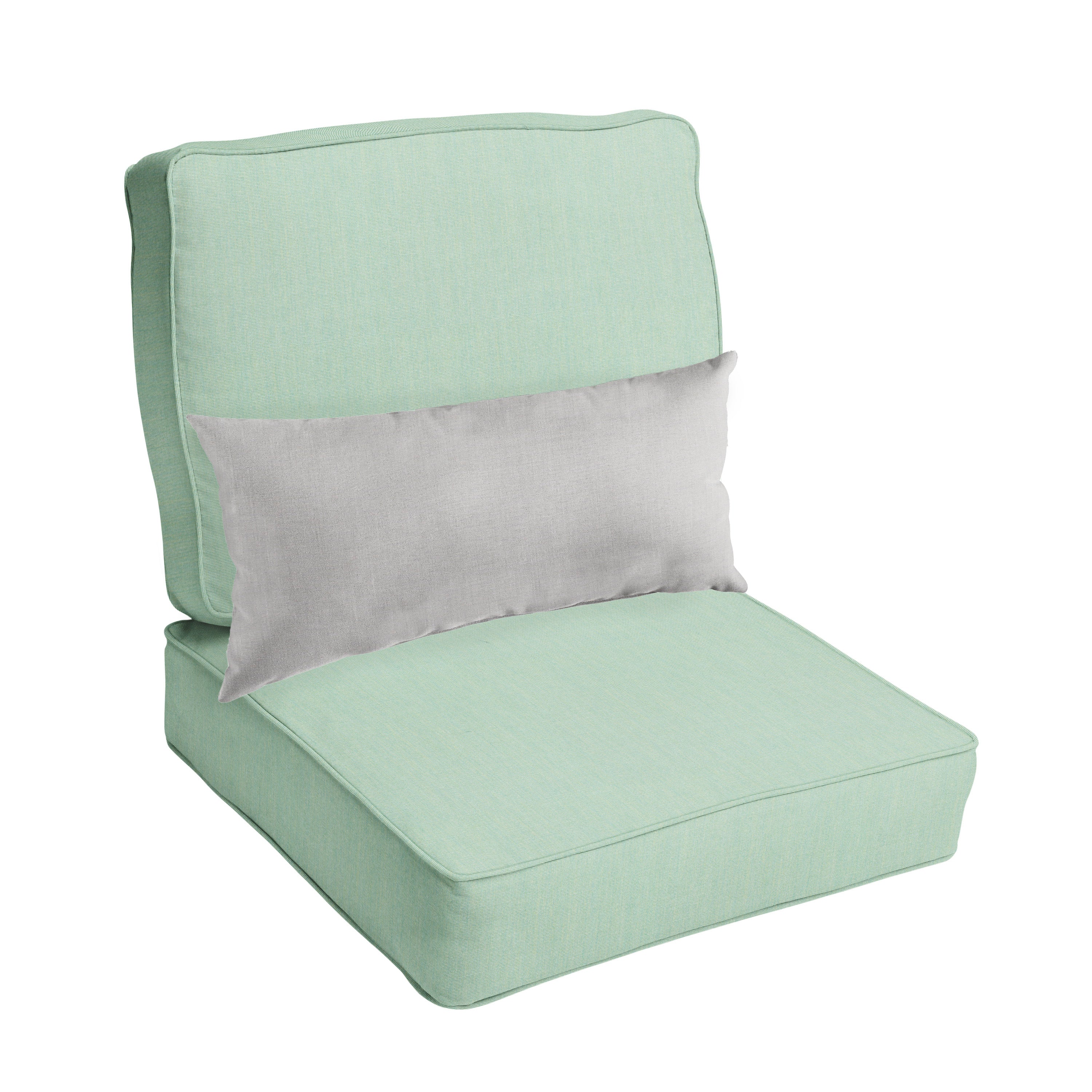 Sunbrella Canvas Deep Seating Cushion Set with Lumbar - Sunbrella - Canvas Spa 23.5 in W x 23 in D x 5 in H