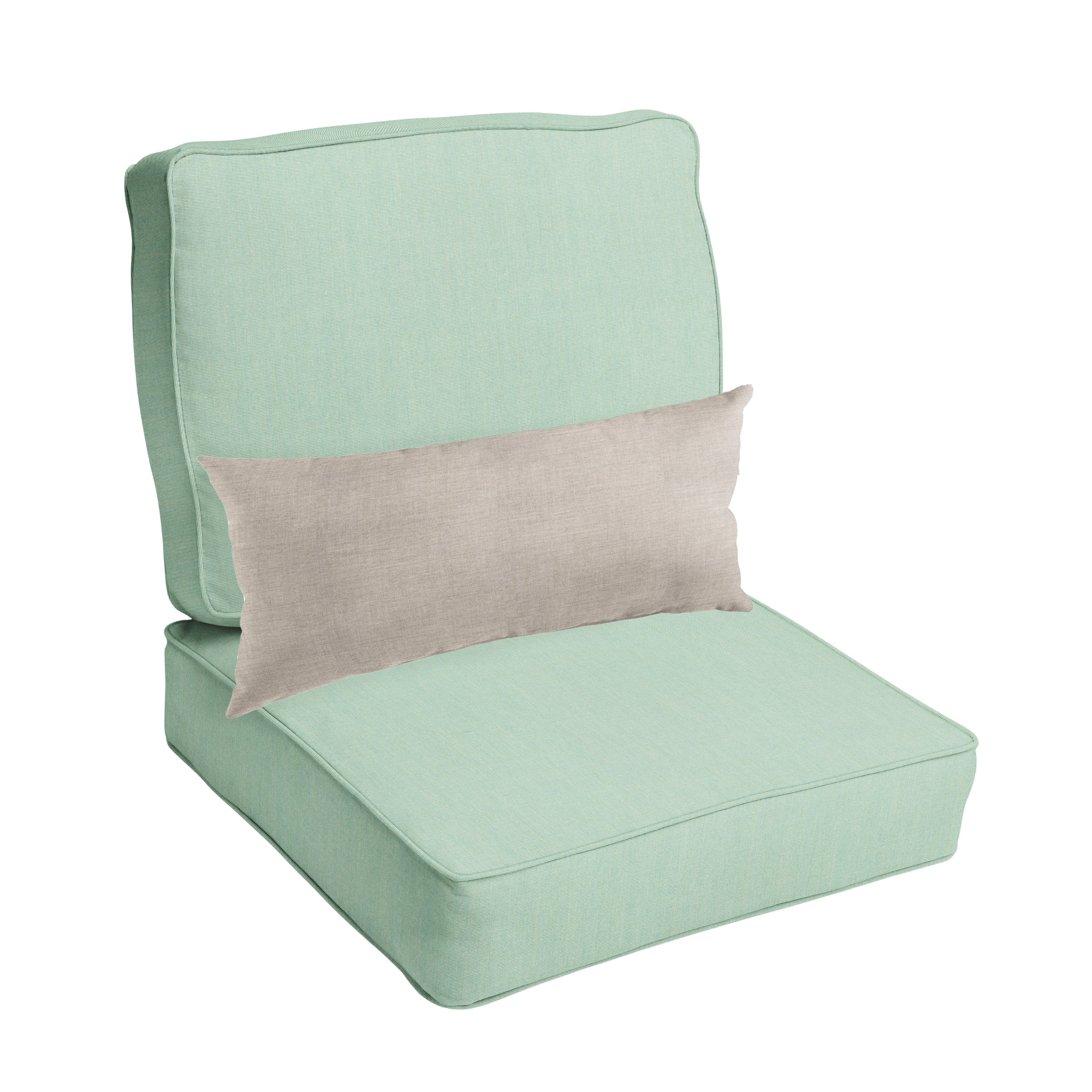 Sunbrella Canvas Deep Seating Cushion Set with Lumbar - Sunbrella - Canvas Spa 23.5 in W x 23 in D x 5 in H