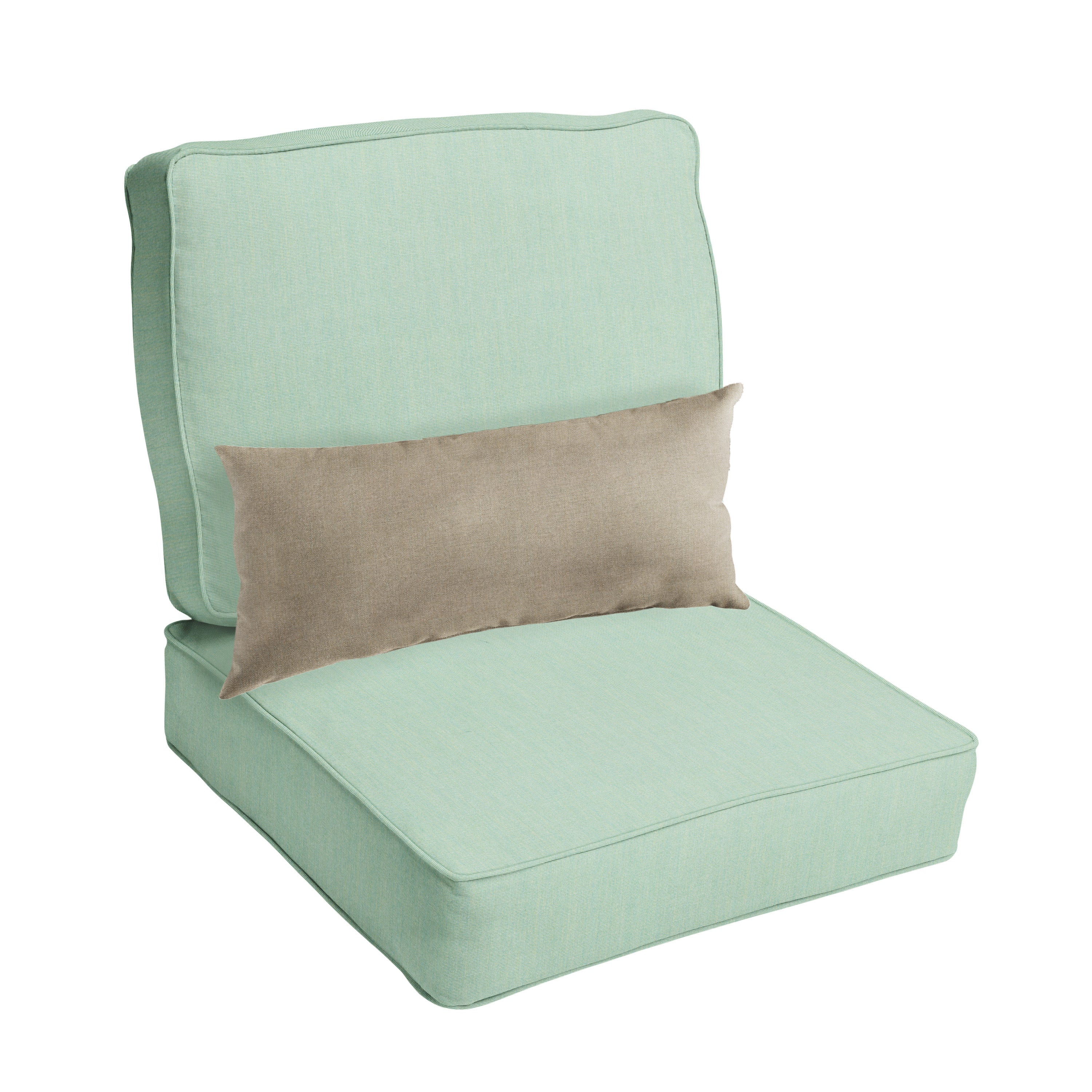 Sunbrella Canvas Deep Seating Cushion Set with Lumbar - Sunbrella - Canvas Spa 23.5 in W x 23 in D x 5 in H