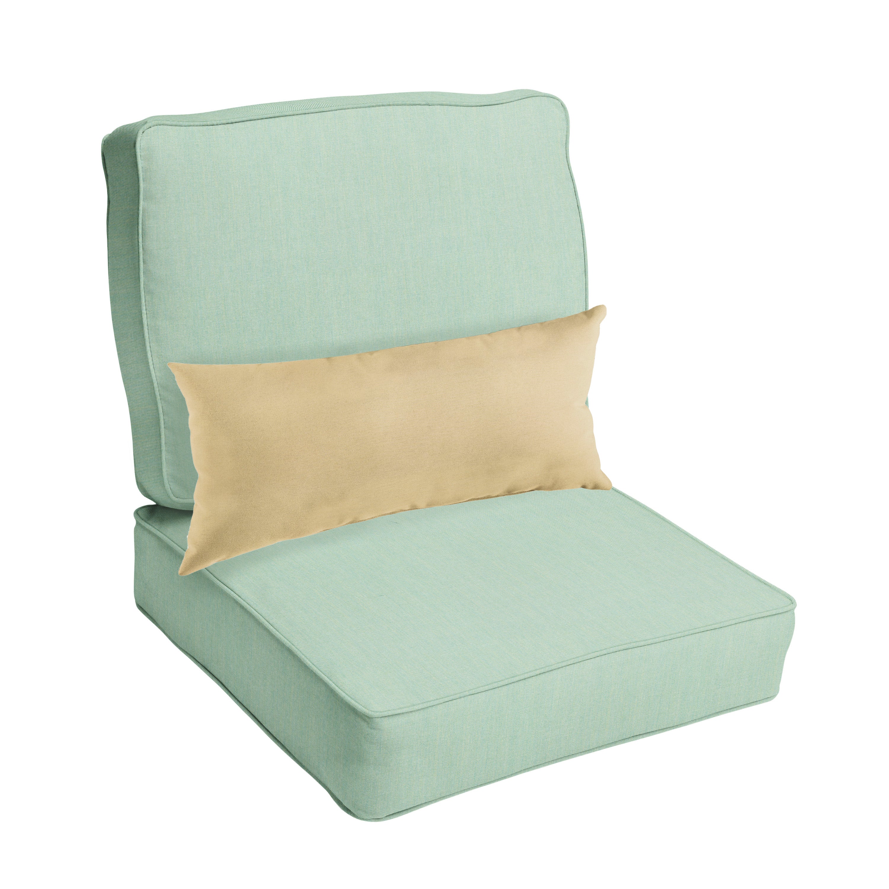 Sunbrella Canvas Deep Seating Cushion Set with Lumbar - Sunbrella - Canvas Spa 23.5 in W x 23 in D x 5 in H