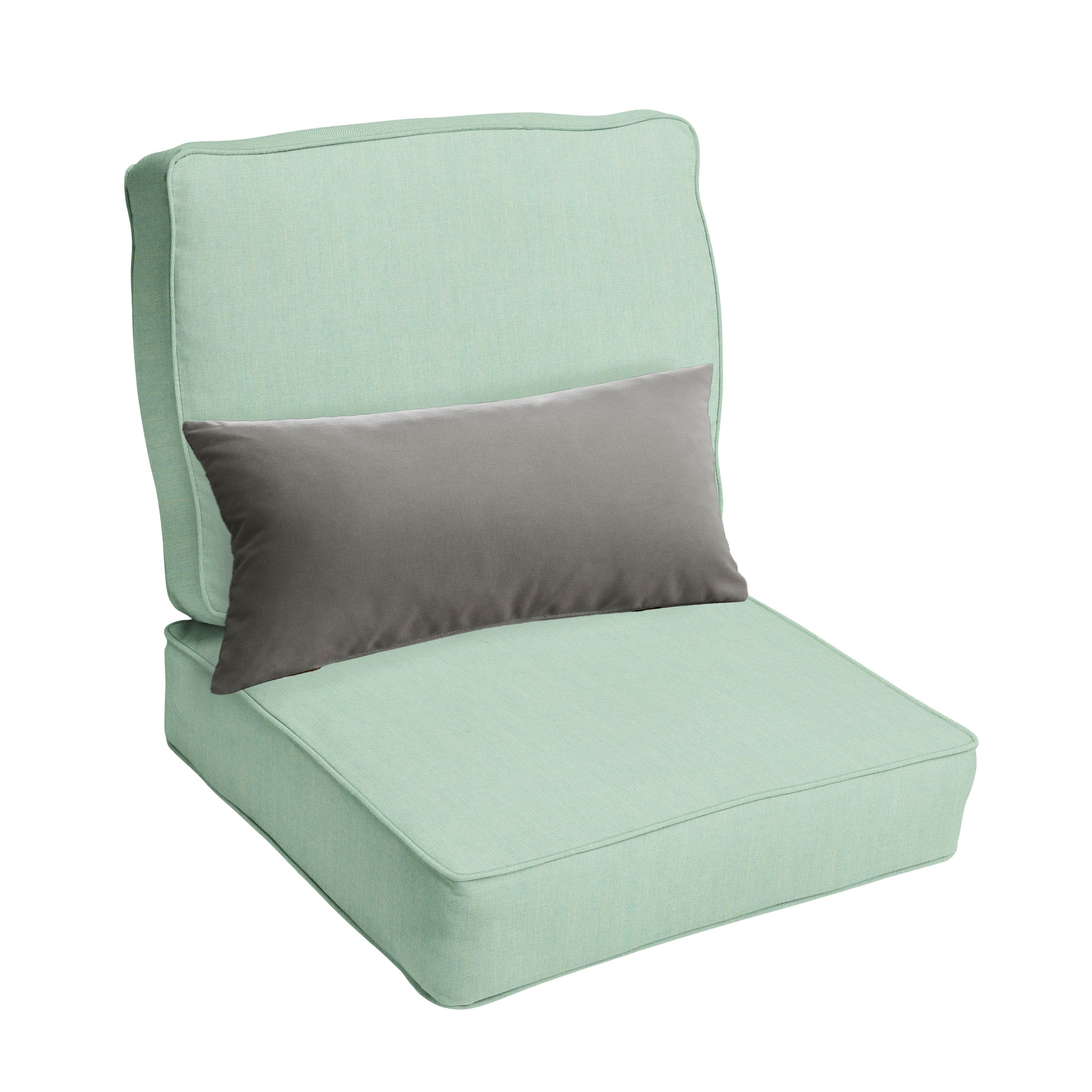 Sunbrella Canvas Deep Seating Cushion Set with Lumbar - Sunbrella - Canvas Spa 23.5 in W x 23 in D x 5 in H