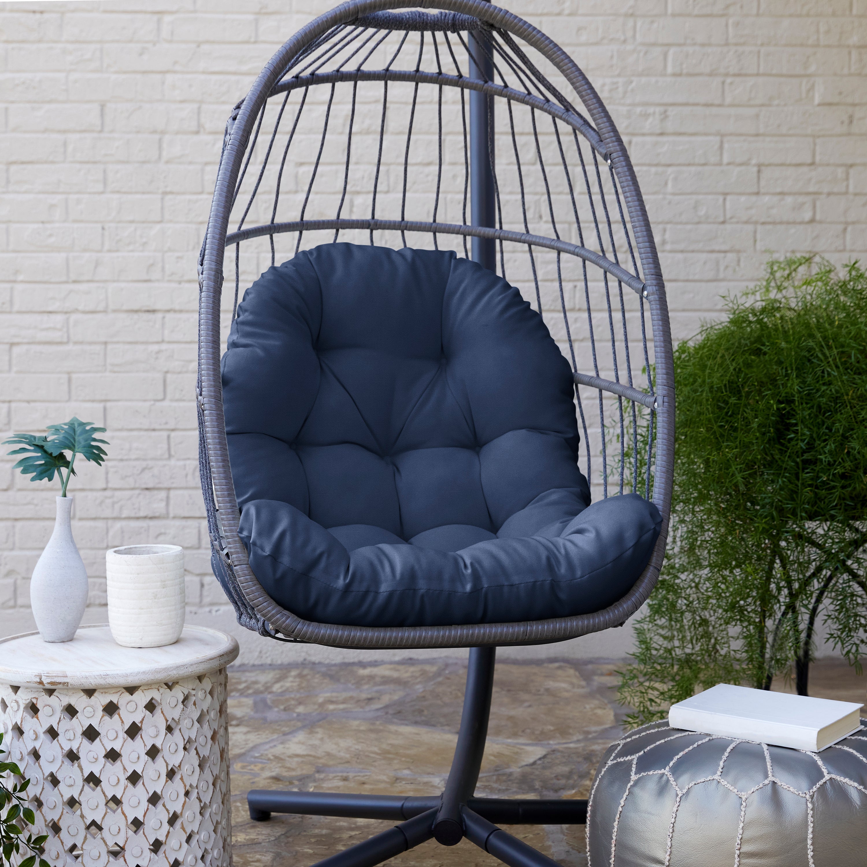 Sunbrella Canvas Indoor/Outdoor Egg Chair Cushion