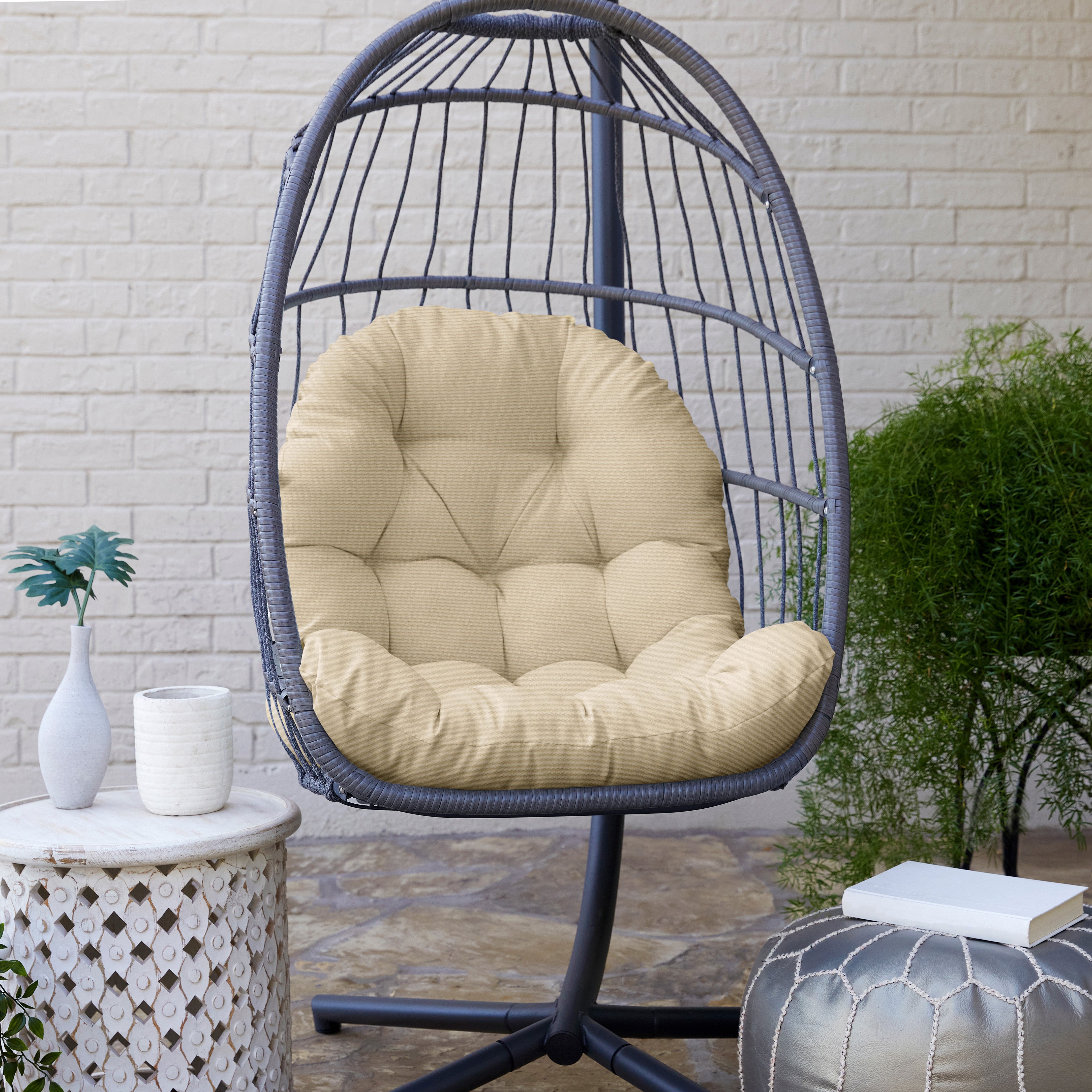 Sunbrella Canvas Indoor/Outdoor Egg Chair Cushion
