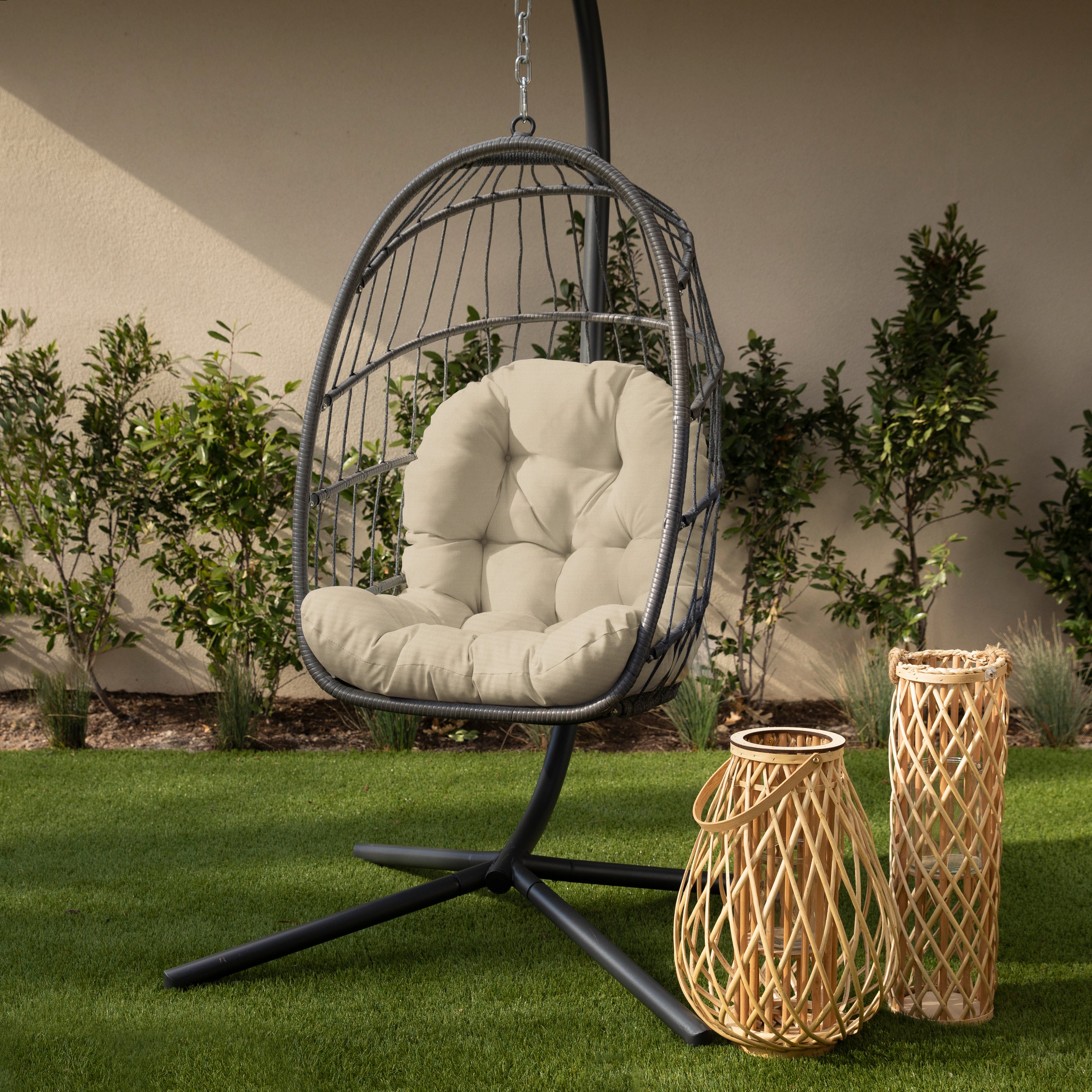 Sunbrella Canvas Indoor/Outdoor Egg Chair Cushion