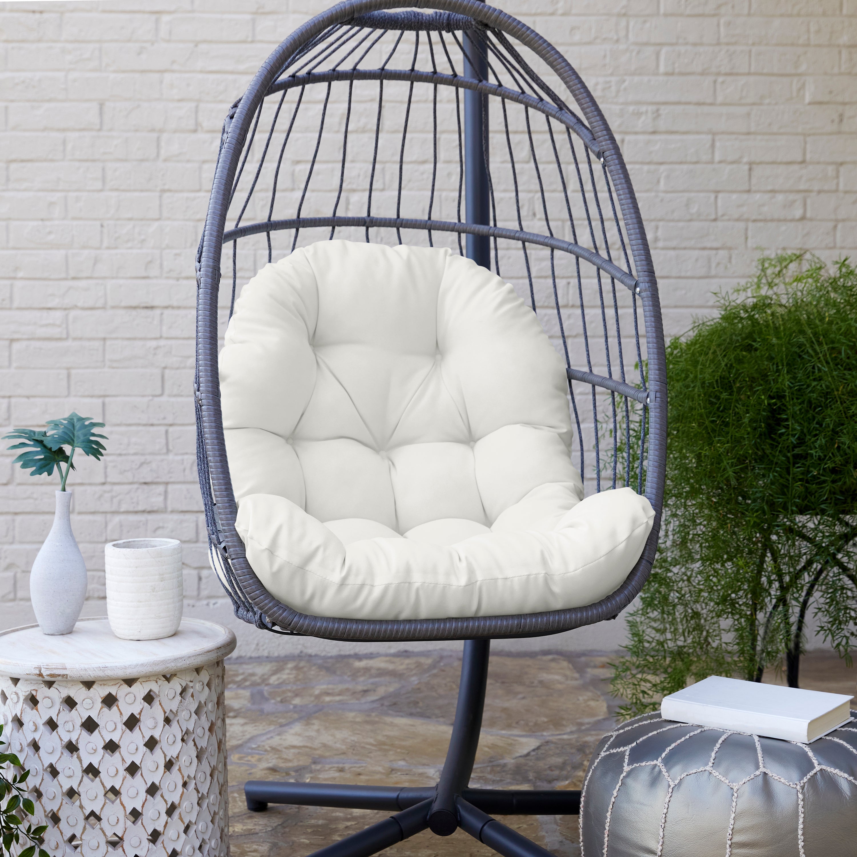 Sunbrella Canvas Indoor/Outdoor Egg Chair Cushion