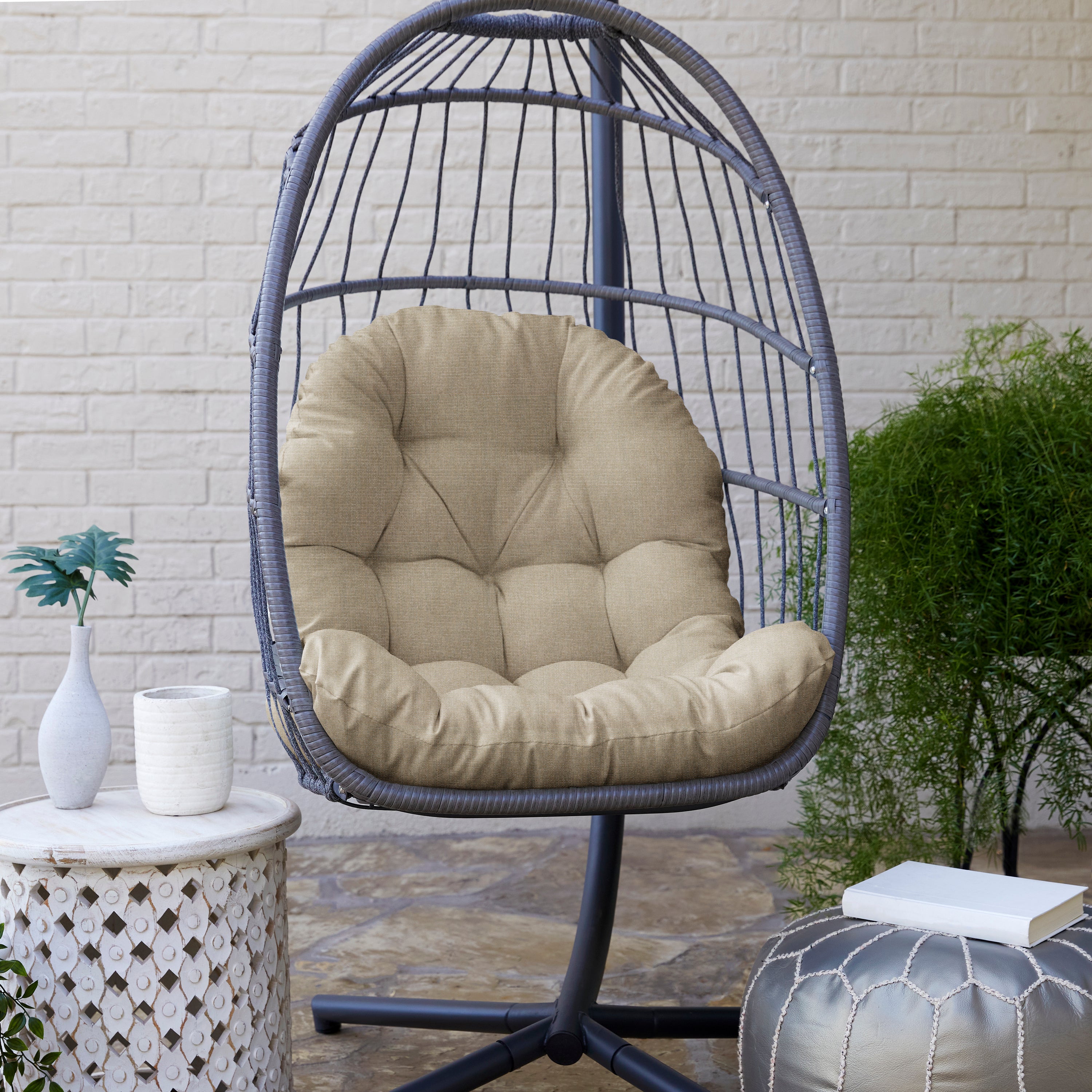 Sunbrella Canvas Indoor/Outdoor Egg Chair Cushion