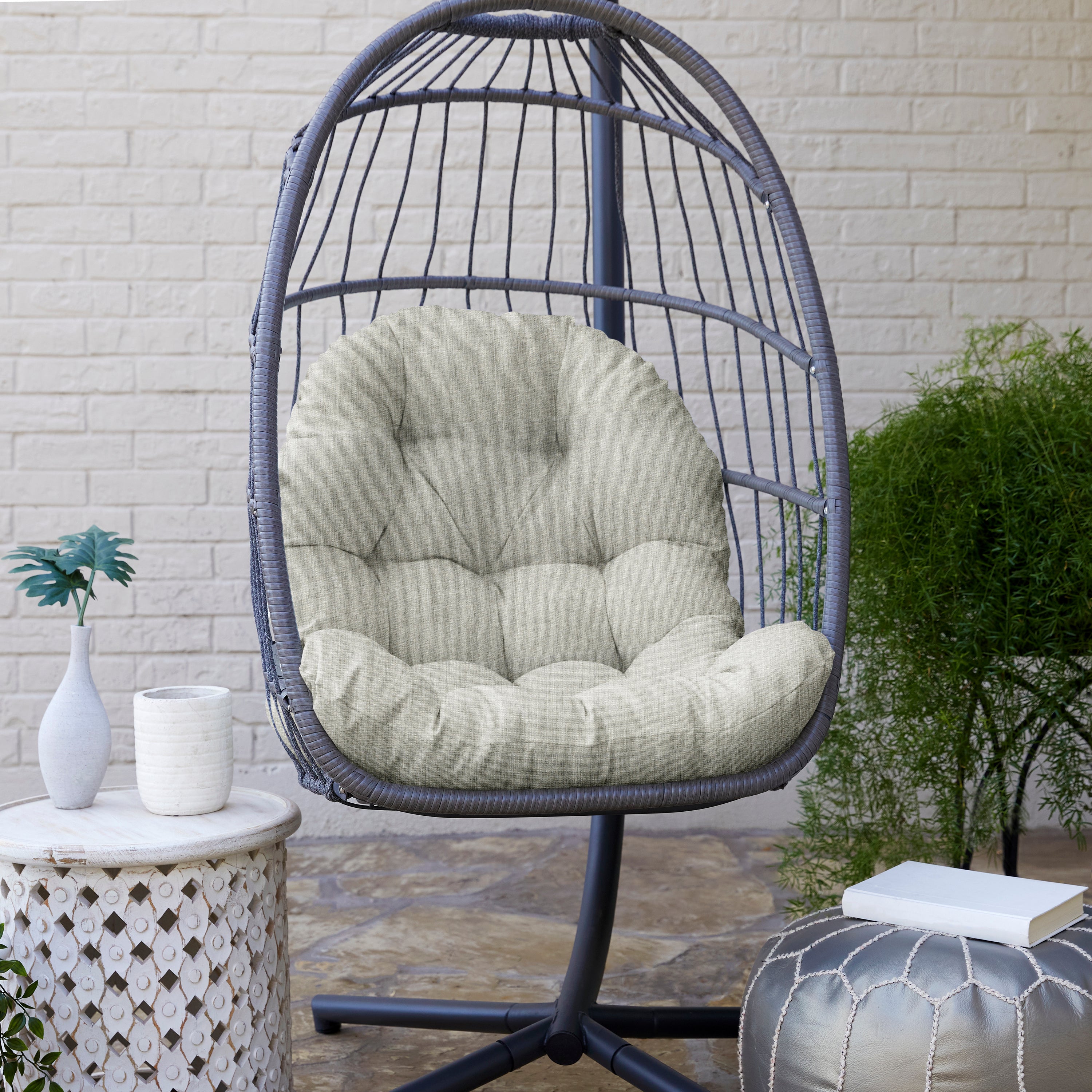 Sunbrella Canvas Indoor/Outdoor Egg Chair Cushion