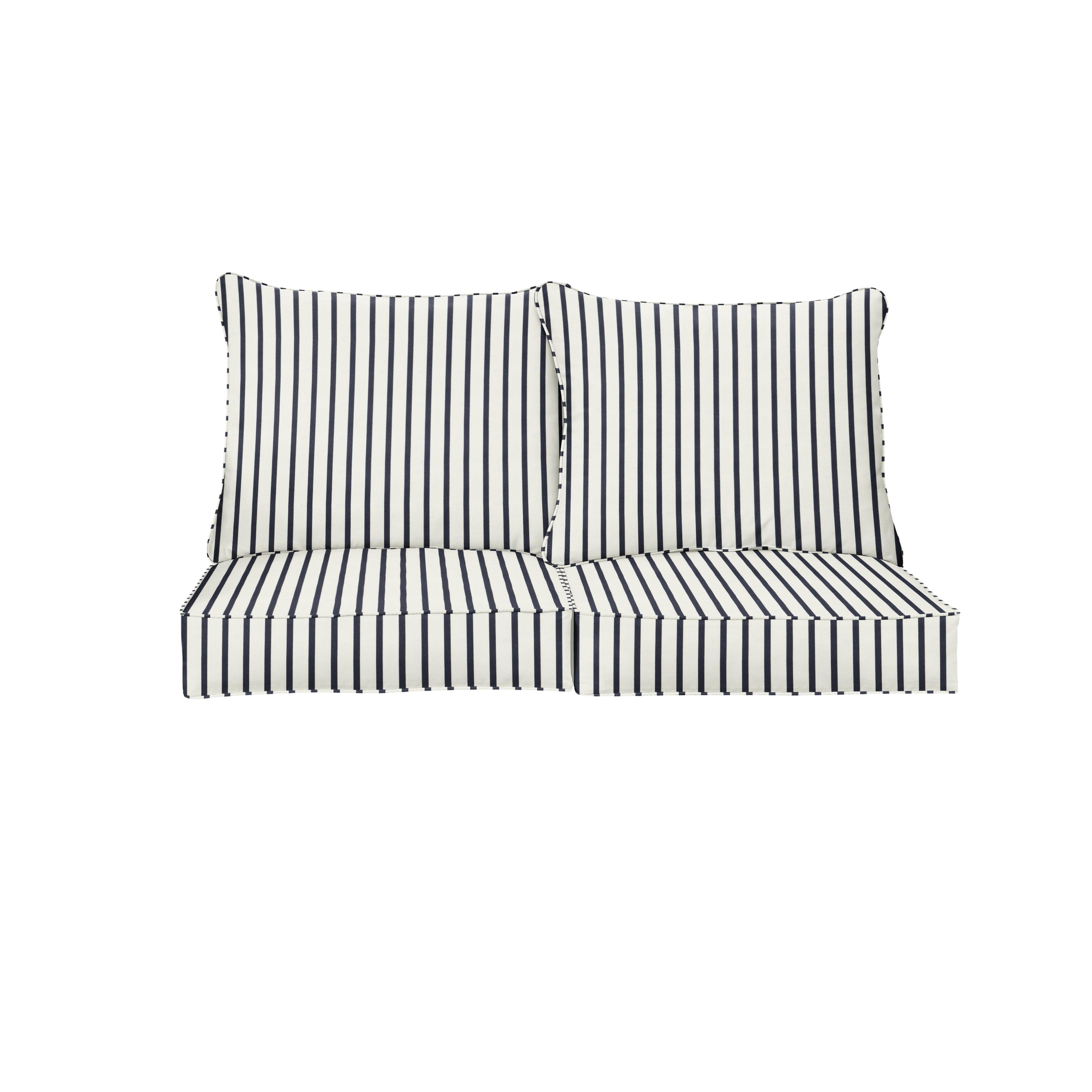 Sunbrella Lido Deep Seating Loveseat Pillow & Cushion Set - Sorra Home