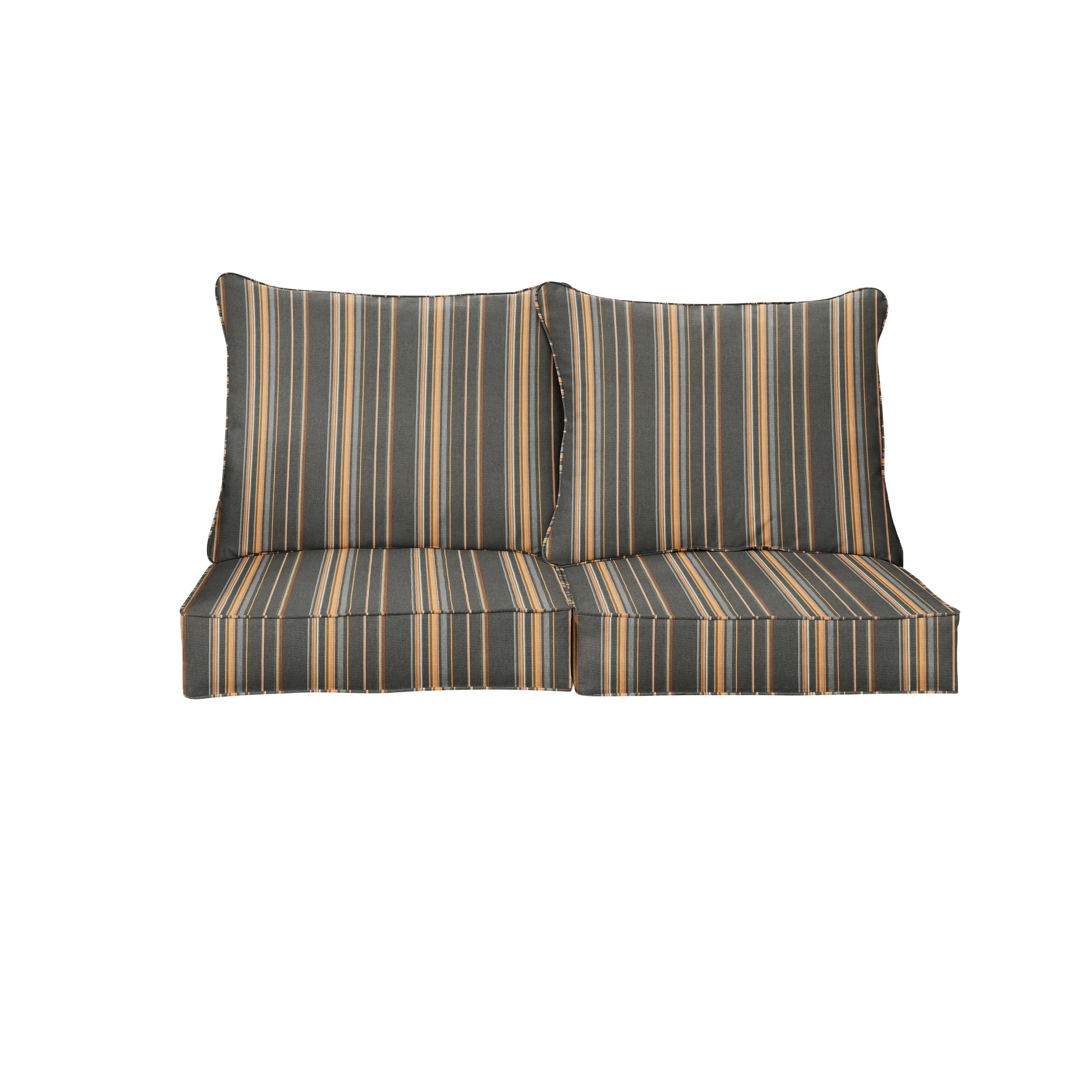 Sunbrella Stanton Greystone Deep Seating Loveseat Pillow & Cushion Set - Sorra Home
