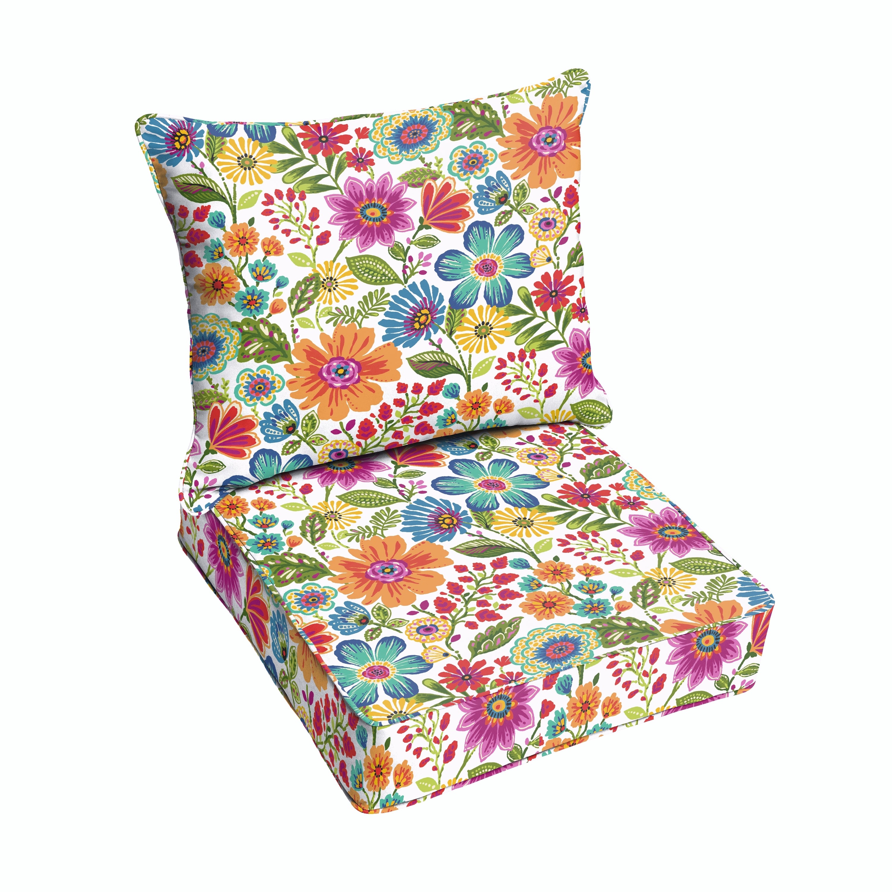 Corded Outdoor Deep Seating Pillow and Cushion Set - Gregoire Prima 25 in W x 25 in D x 5 in H