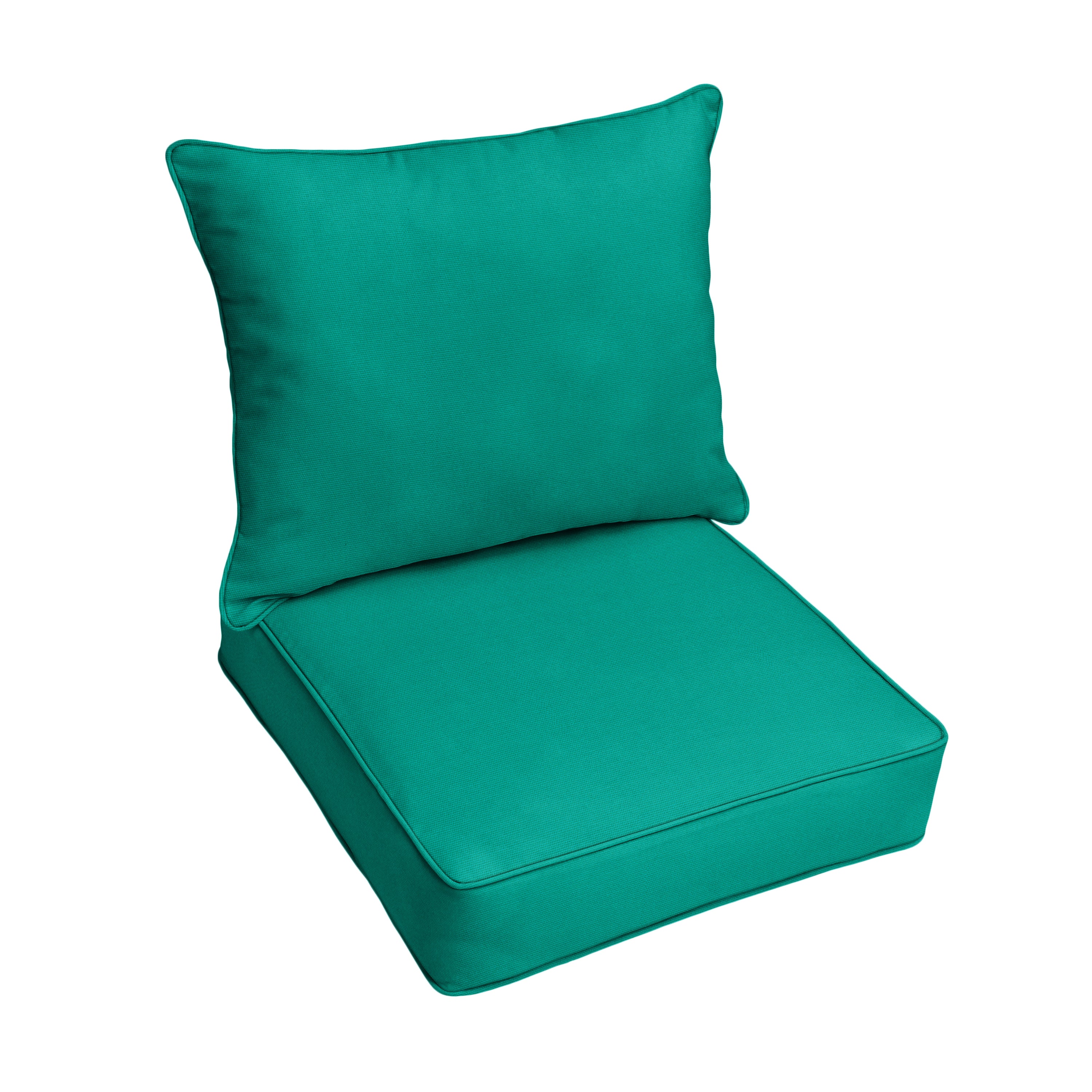 Sunbrella Deep Seating Corded Pillow and Cushion Set - Brights & Cool Tones in Canvas Teal