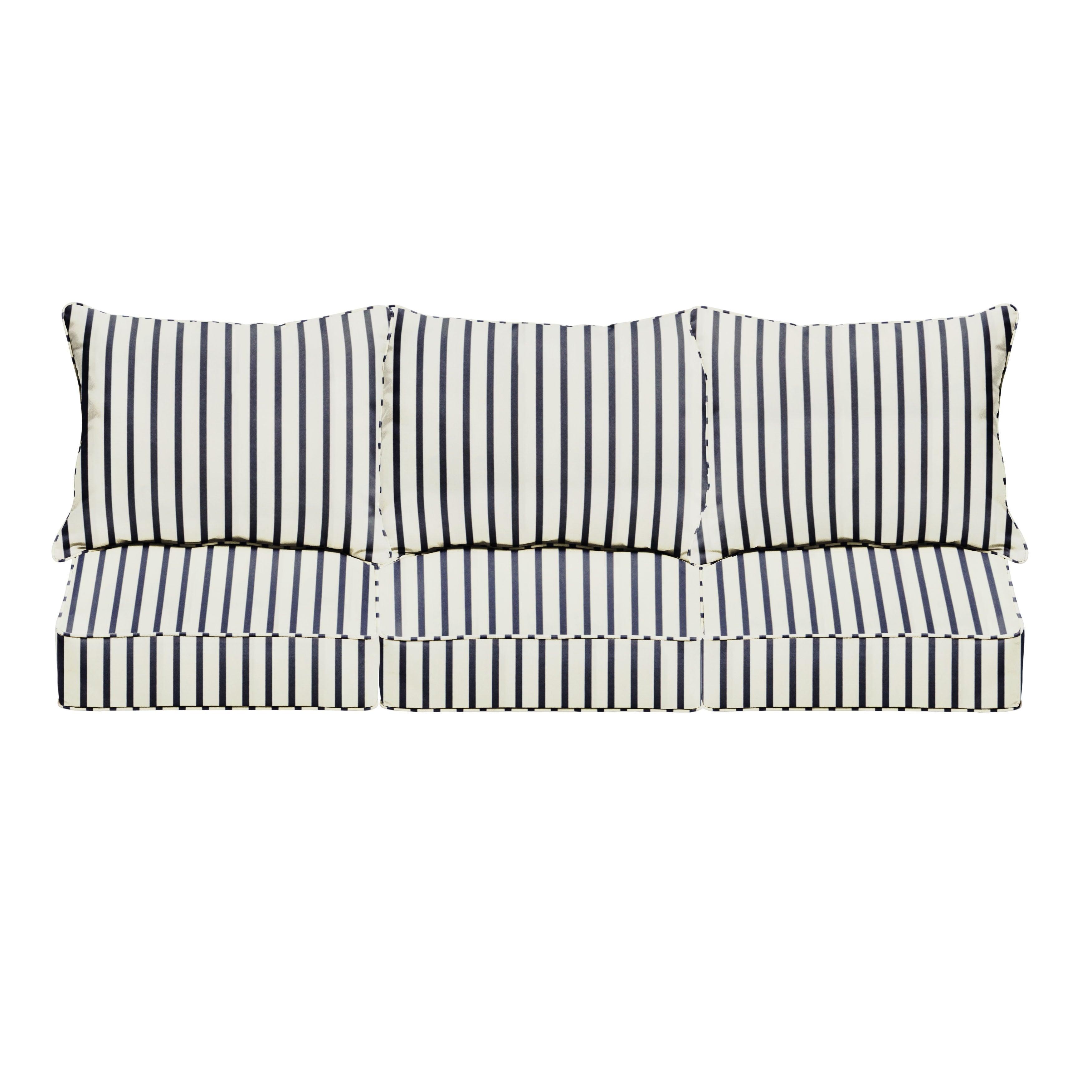 Sunbrella Lido Deep Seating Sofa Pillow & Cushion Set - Sorra Home