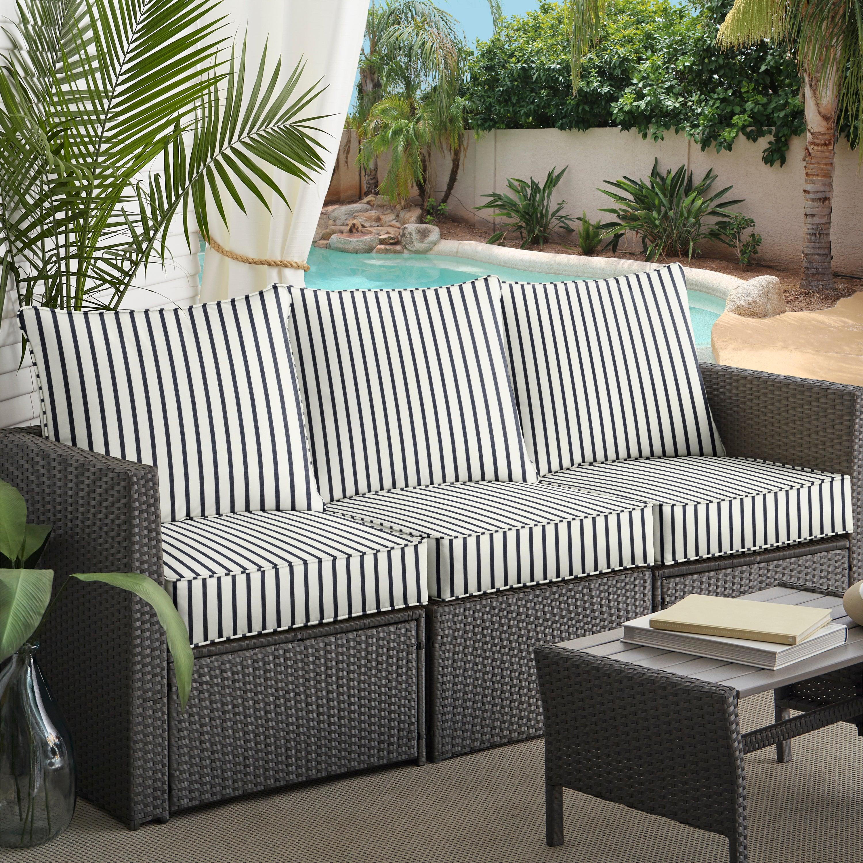 Sunbrella Lido Deep Seating Sofa Pillow & Cushion Set - Sorra Home