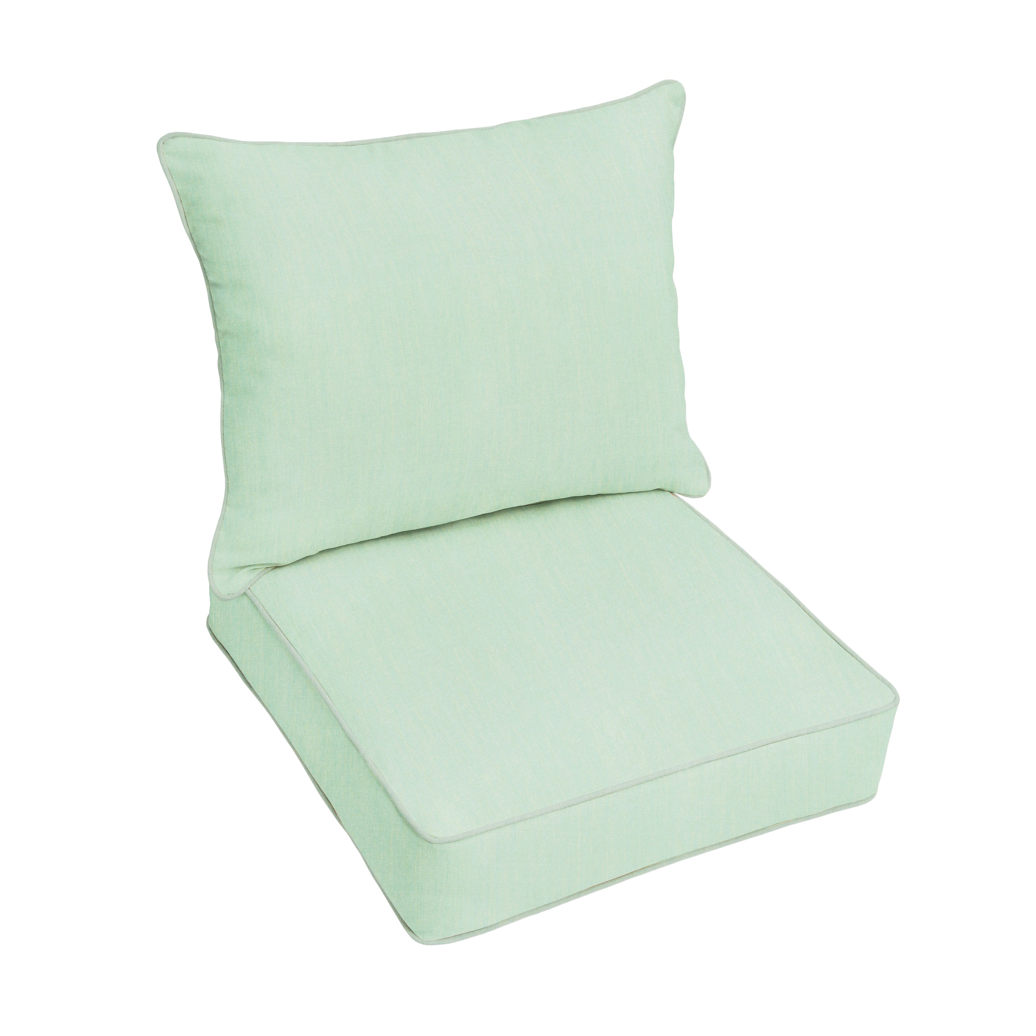 Sunbrella Deep Seating Corded Pillow and Cushion Set - Brights & Cool Tones in Canvas Spa