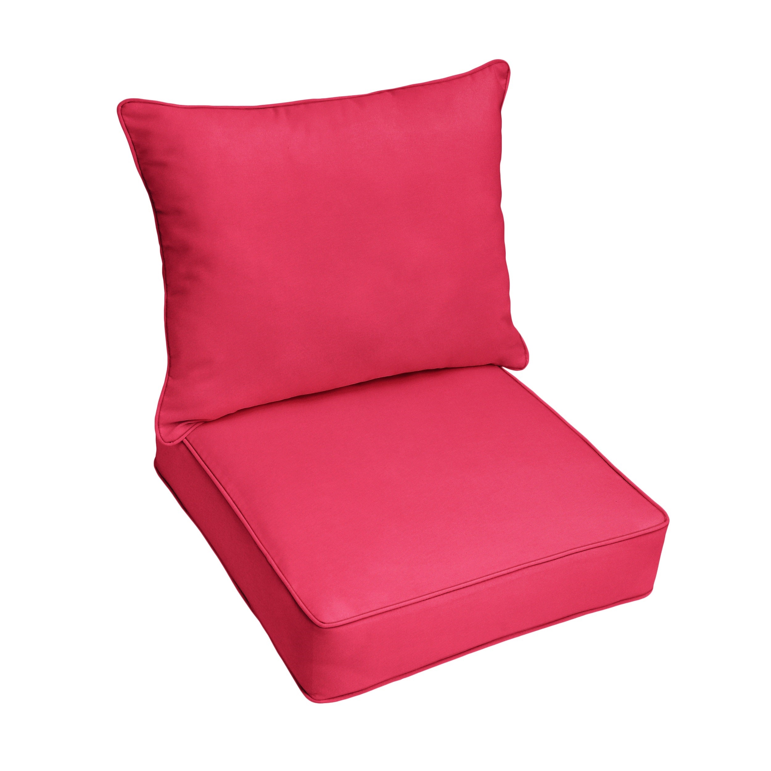 Sunbrella Deep Seating Corded Pillow and Cushion Set - Brights & Cool Tones in Canvas Hot Pink
