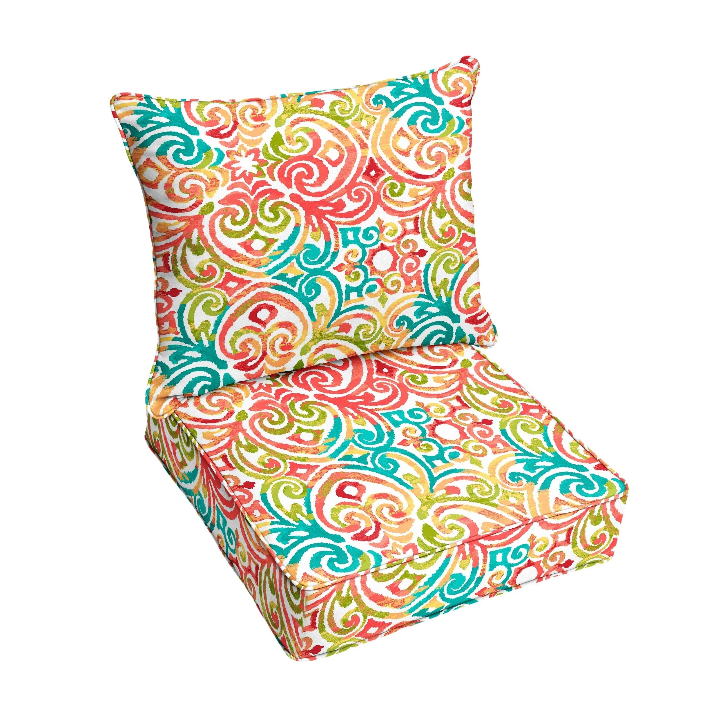 Corded Outdoor Deep Seating Pillow and Cushion Set