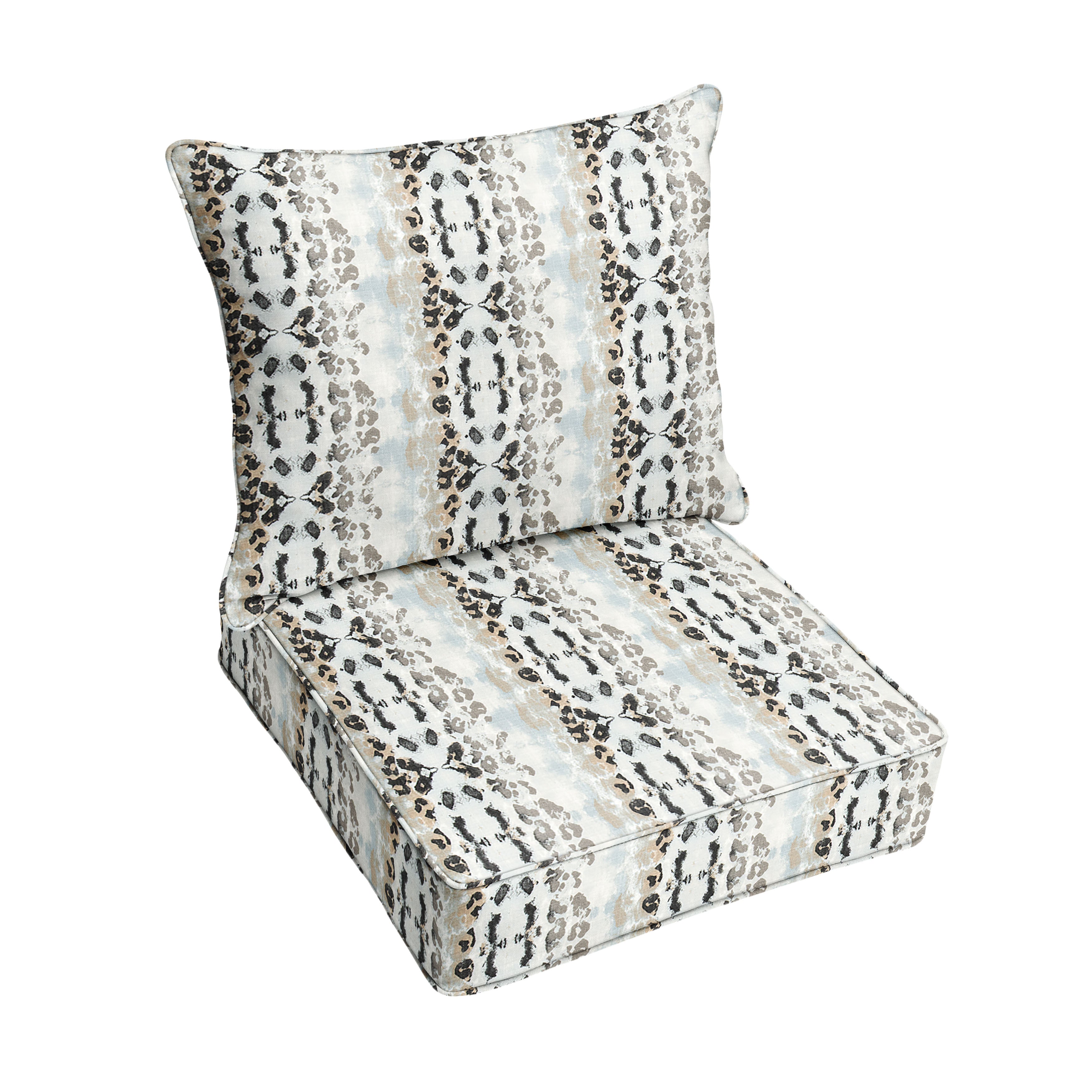 Corded Outdoor Deep Seating Pillow and Cushion Set - Mali Mineral Blue - 30" W x 27" D x 5" H
