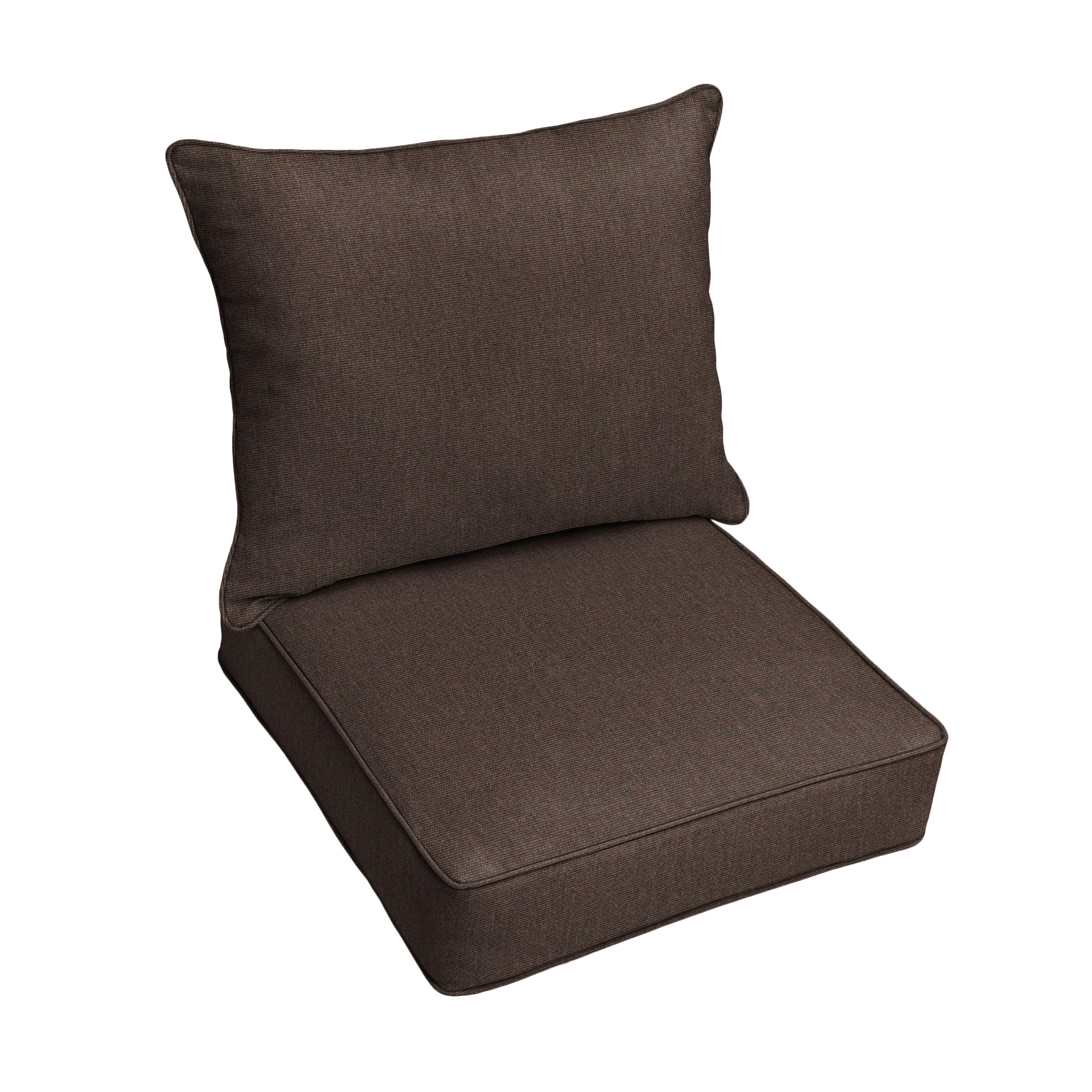 Sunbrella Deep Seating Corded Pillow and Cushion Set - Neutrals & Earth Tones in Canvas Java