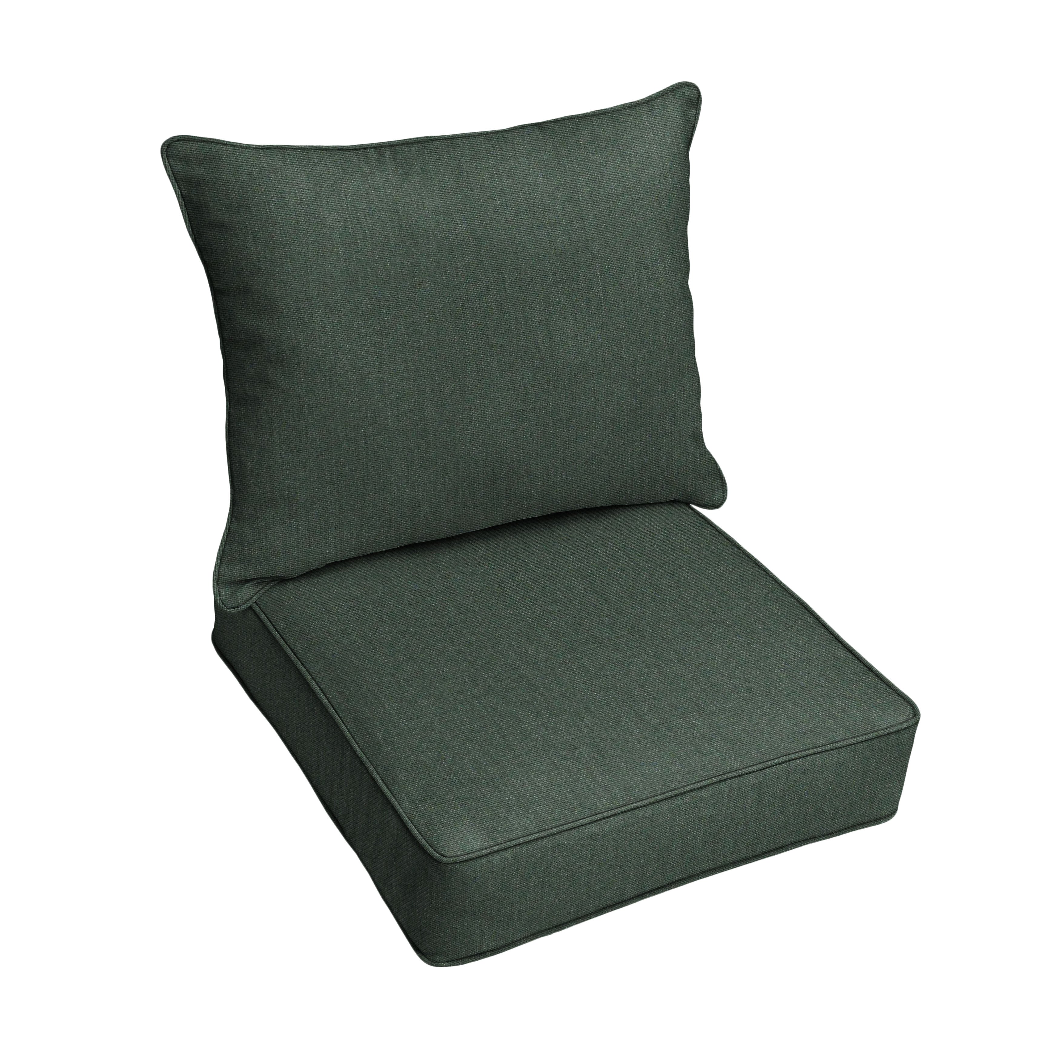 Sunbrella Deep Seating Corded Pillow and Cushion Set - Spectrum & Cast in Cast Ivy