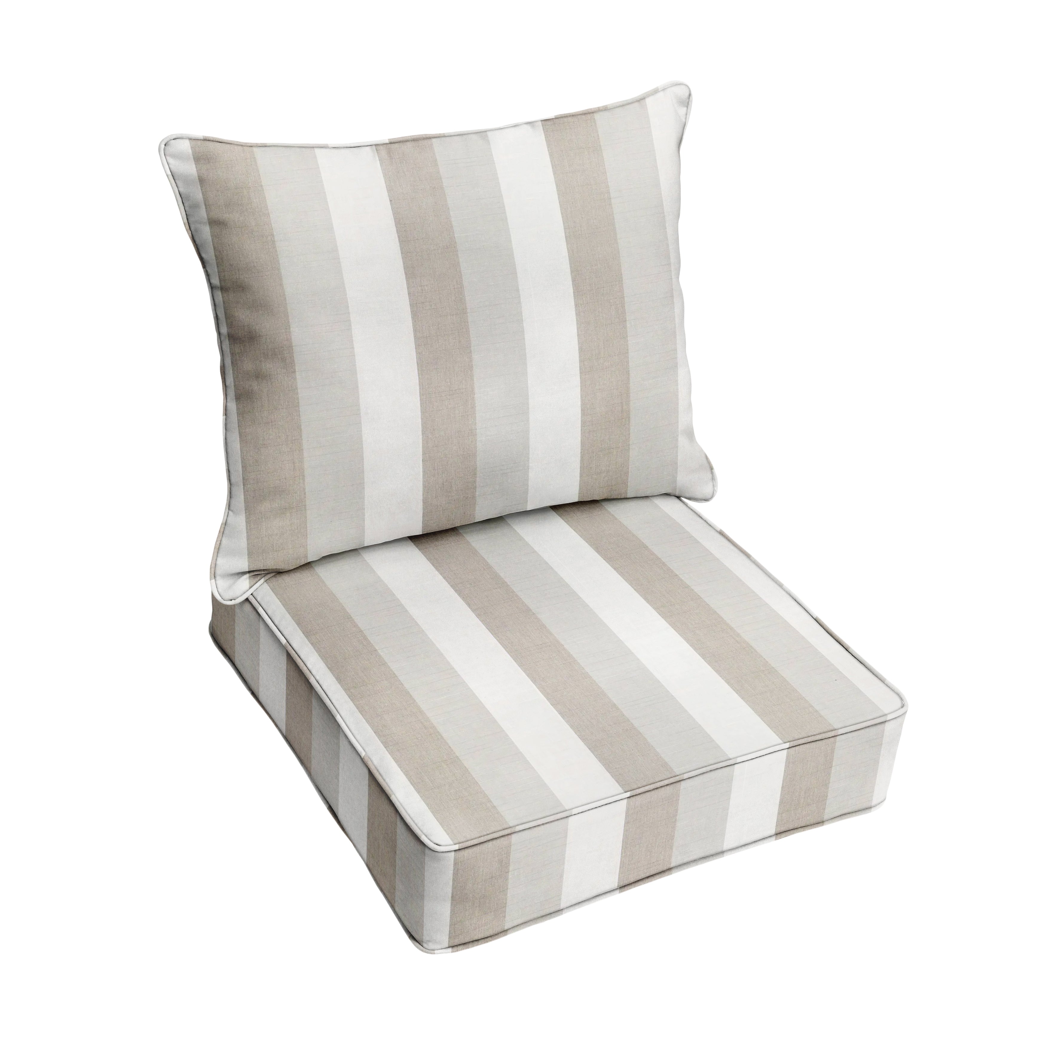 Sunbrella Deep Seating Corded Pillow and Cushion Set - Stripes
