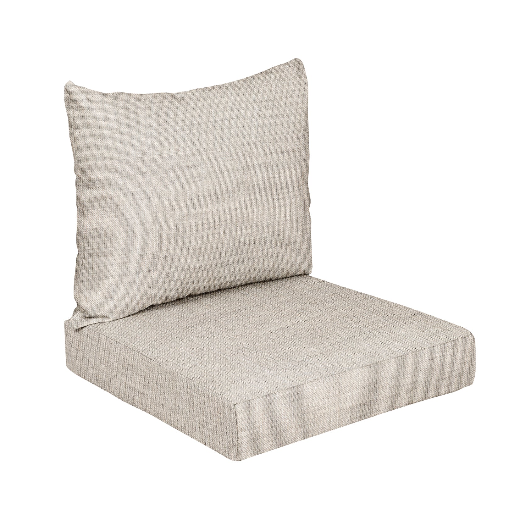 Sunbrella Deep Seating Knife Edge Pillow and Cushion Set - Spectrum & Cast in Cast Silver