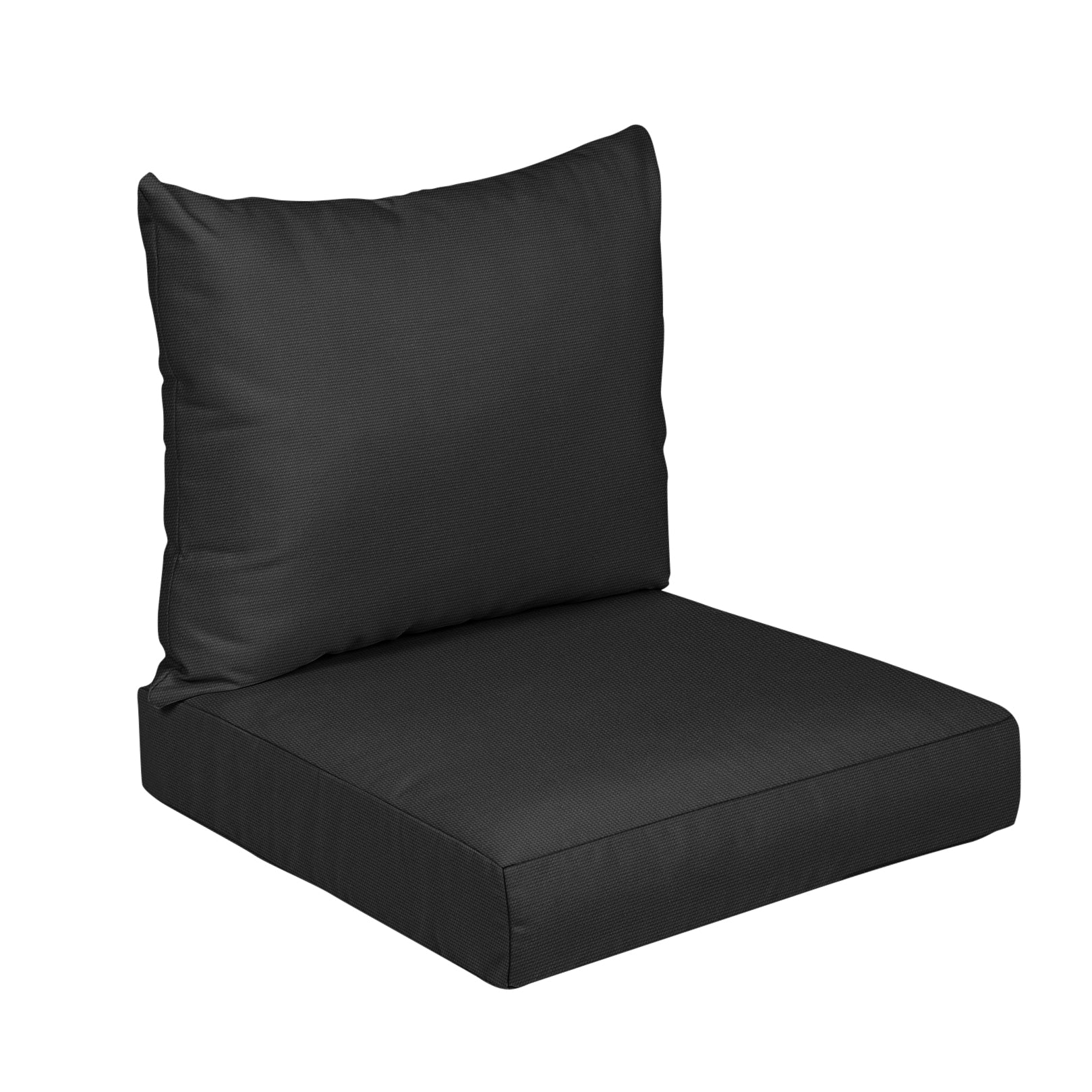 Sunbrella Deep Seating Knife Edge Pillow and Cushion Set in Canvas Black