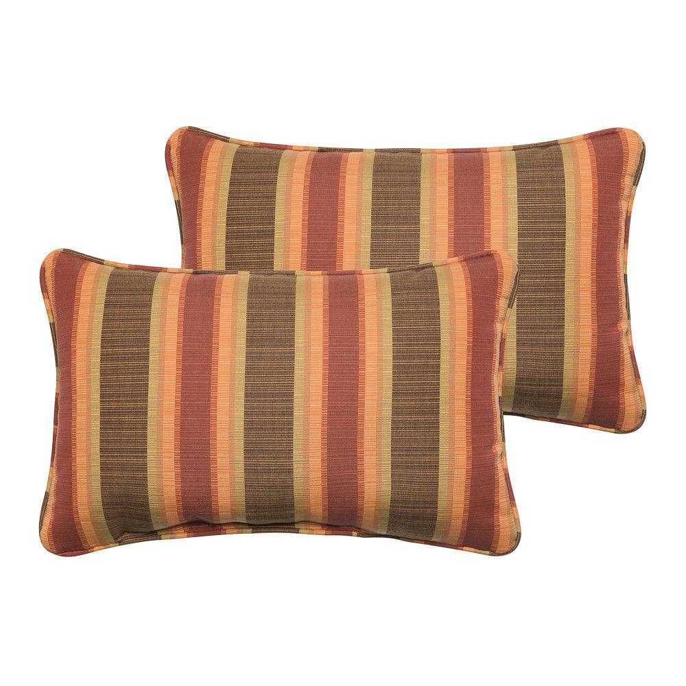 Sunbrella Dimone Sequoia Lumbar Corded Pillow (Set of 2) - Sorra Home