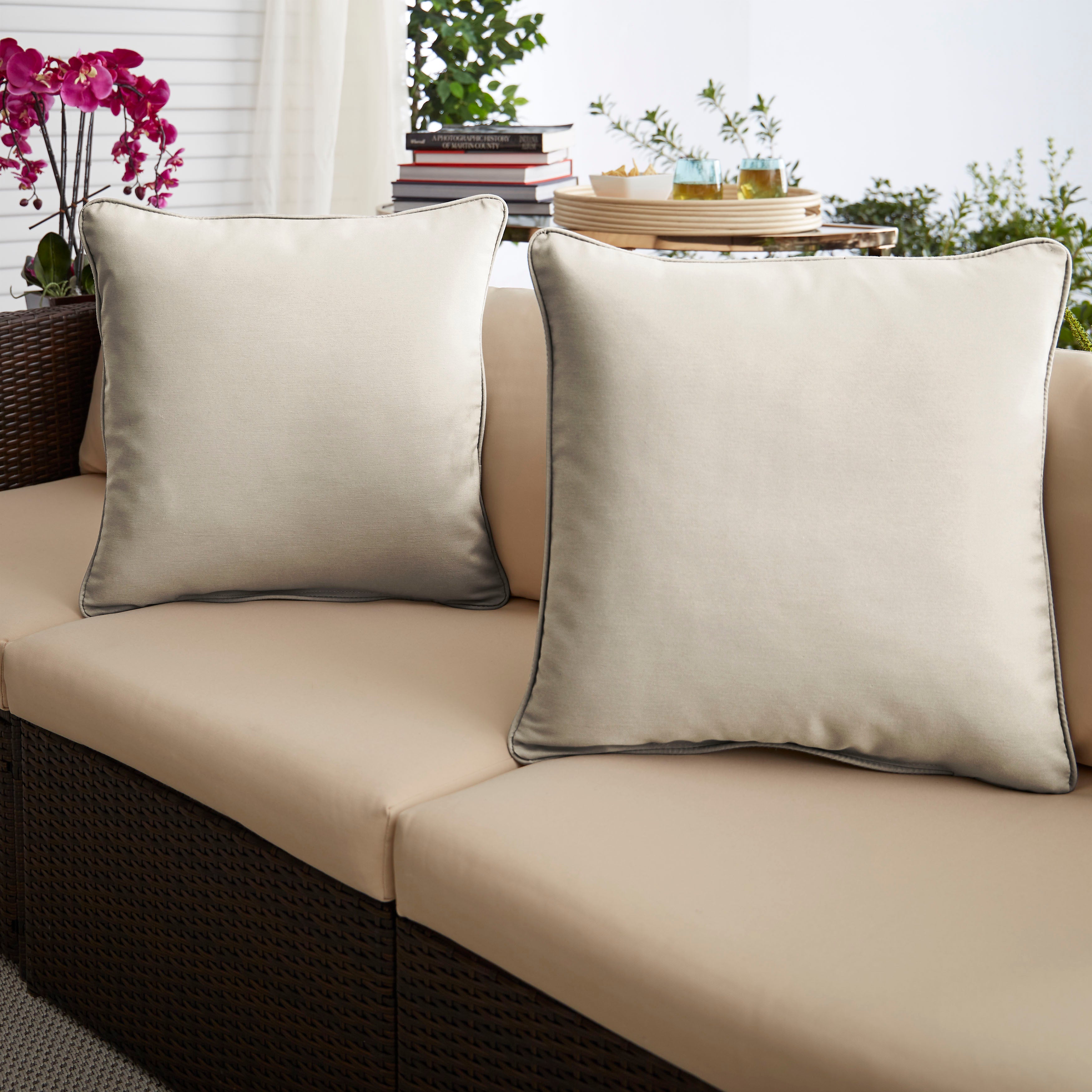 Corded Square Outdoor Pillow Set of 2