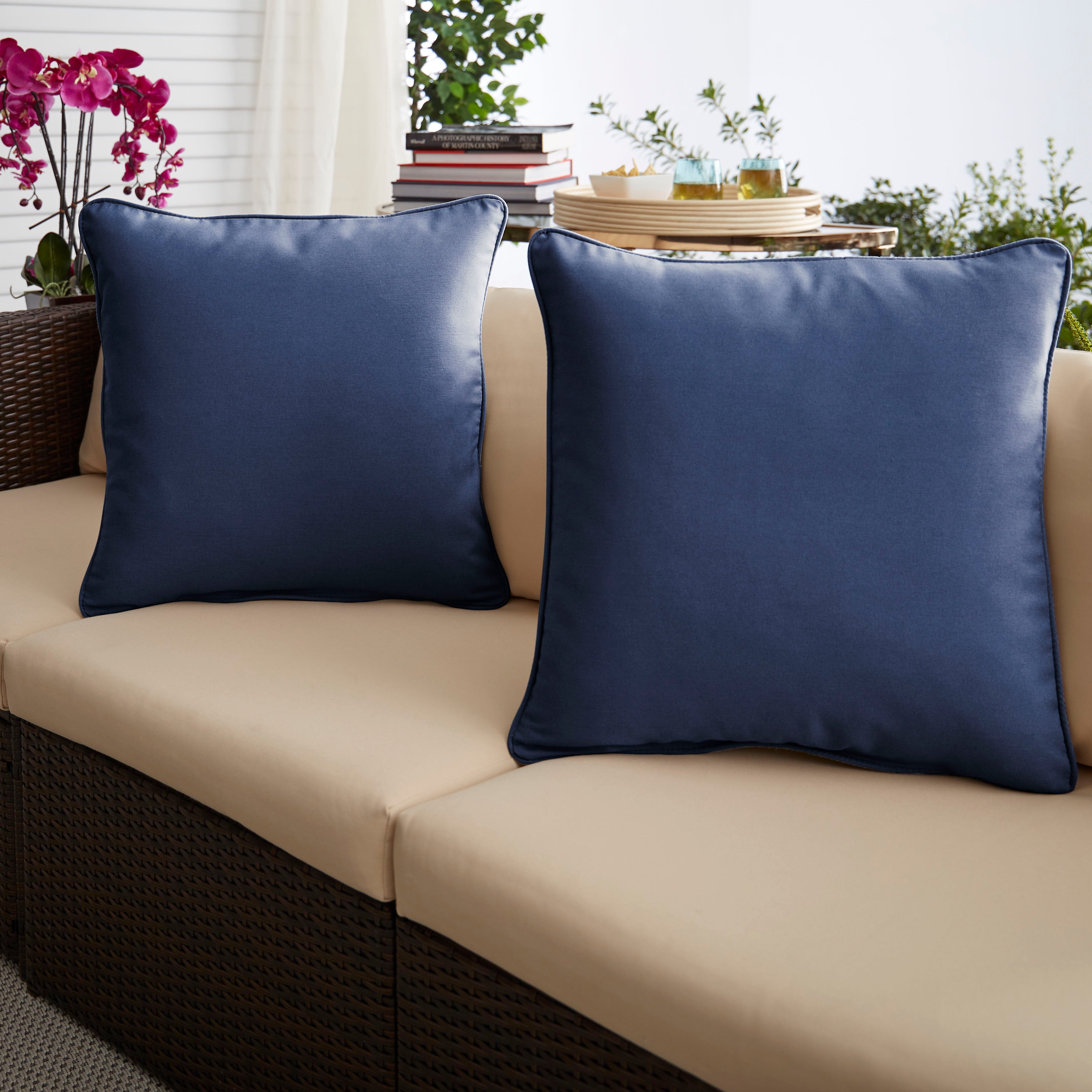 Corded Square Outdoor Pillow Set of 2
