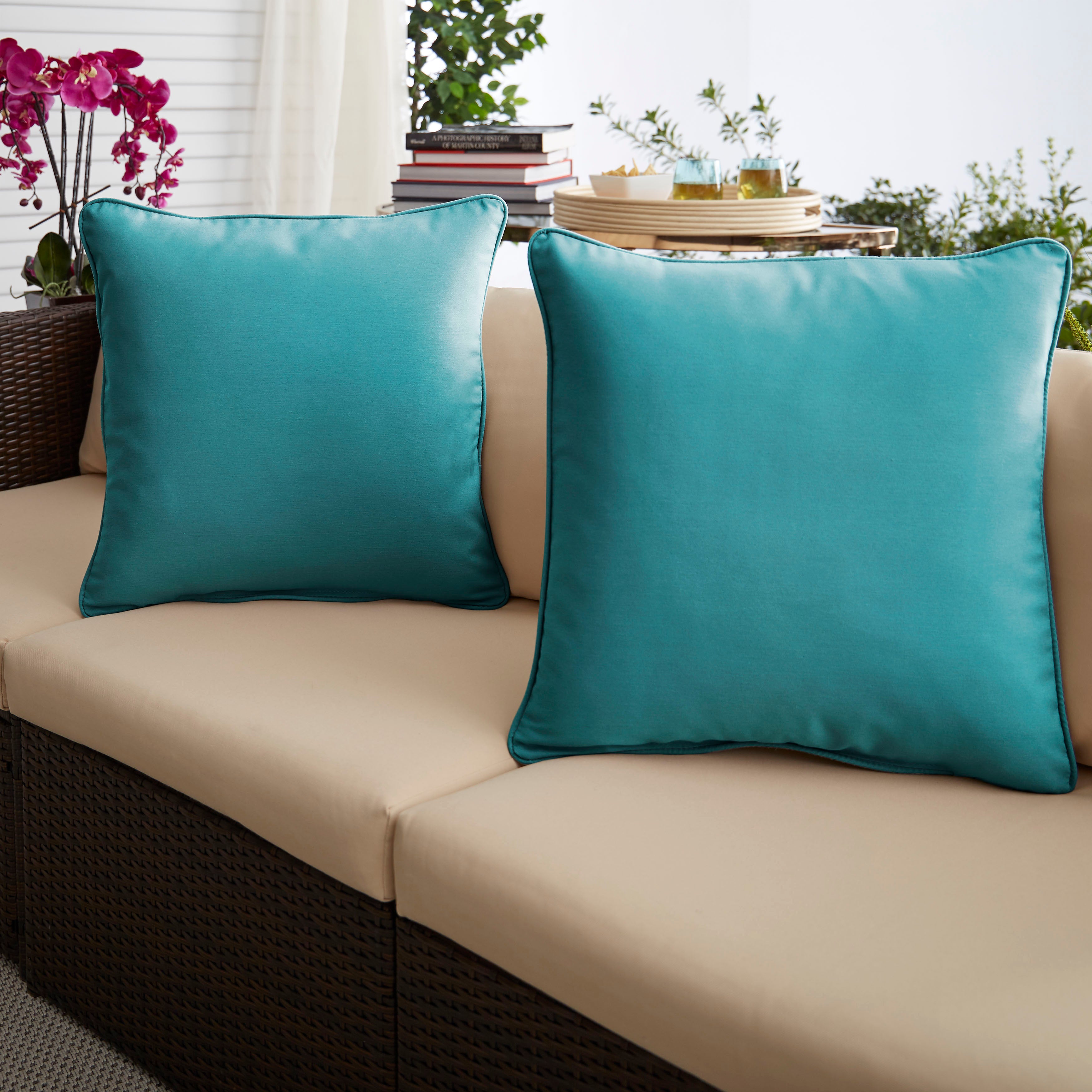 Corded Square Outdoor Pillow Set of 2