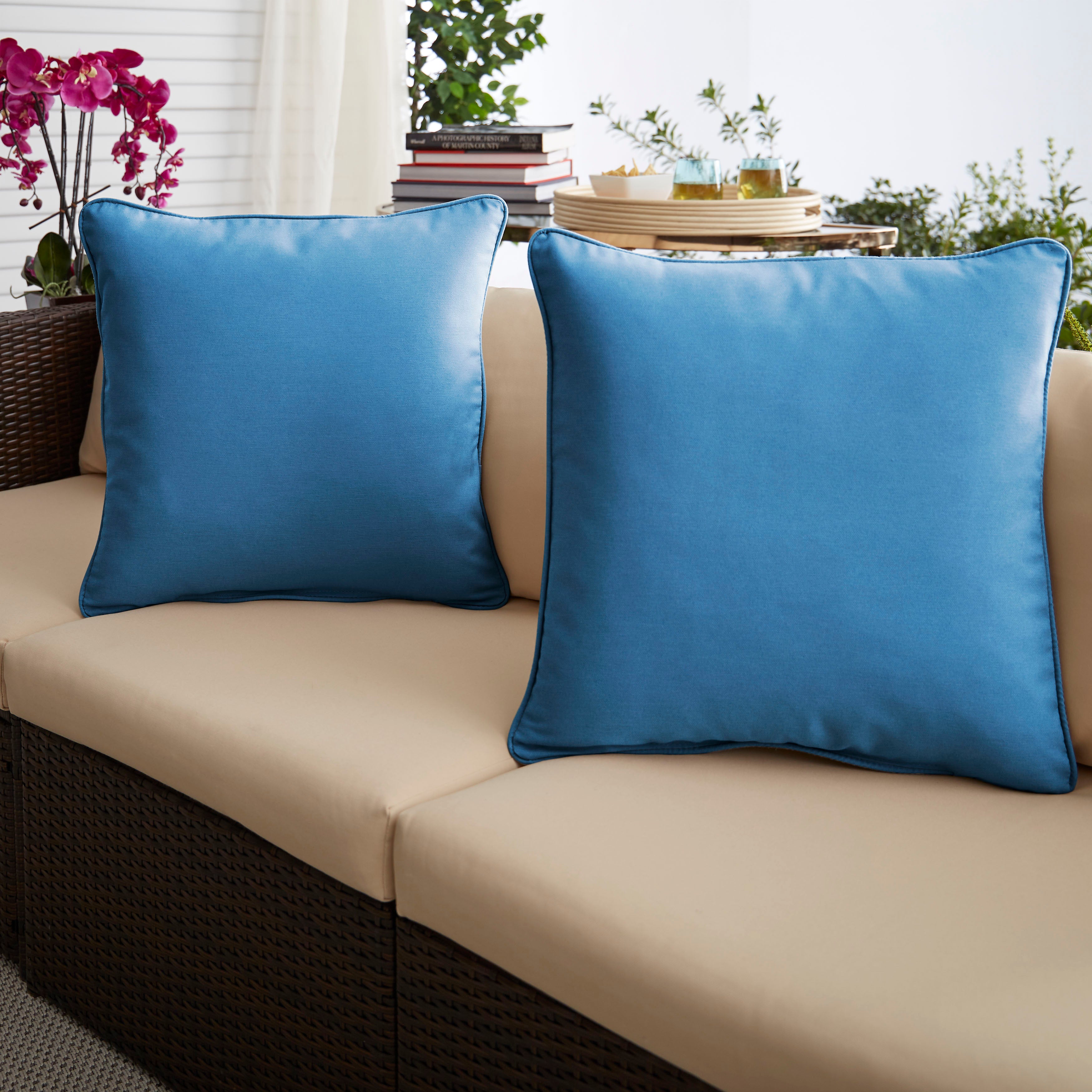 Corded Square Outdoor Pillow Set of 2
