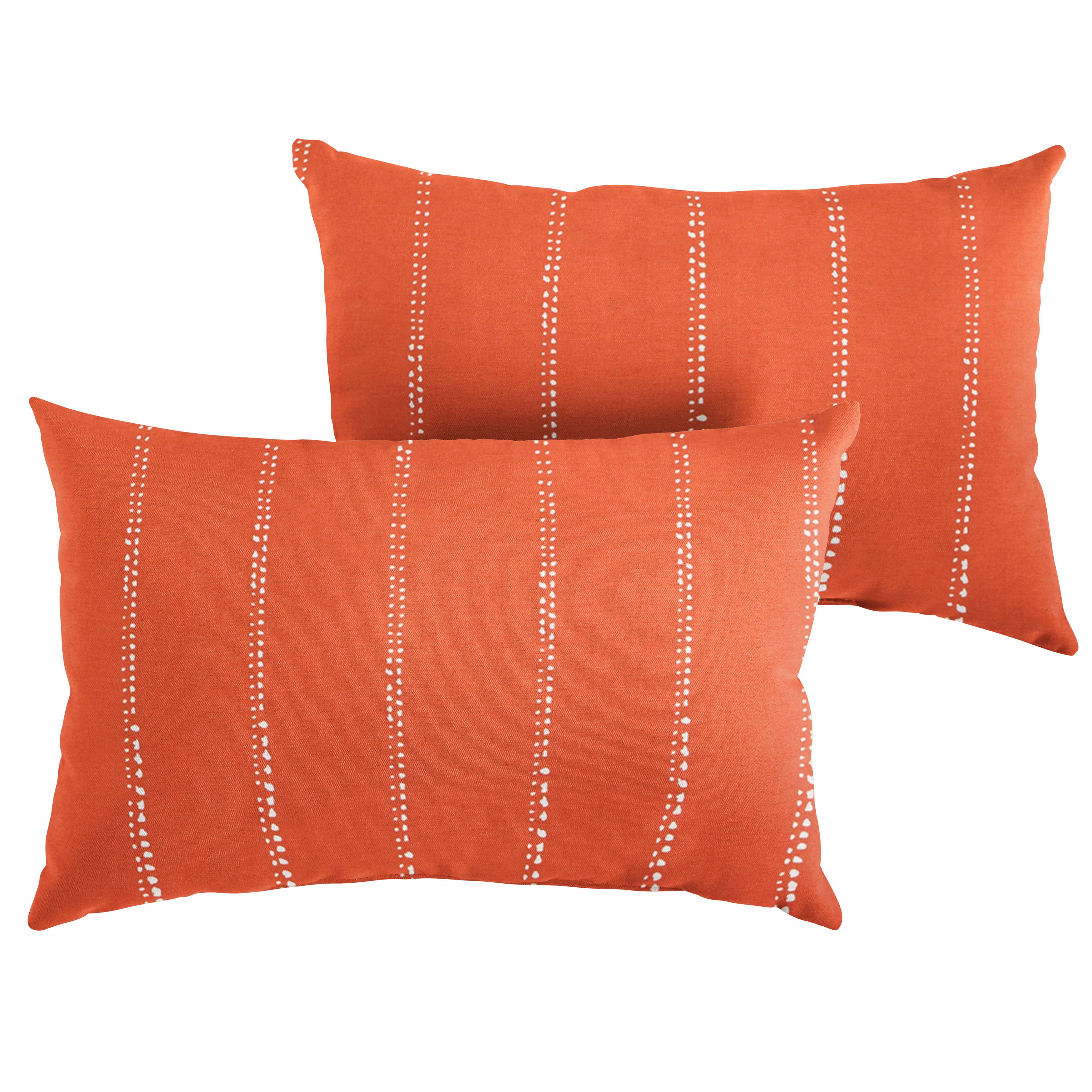 Carlo Orange knife edge lumbar pillow set