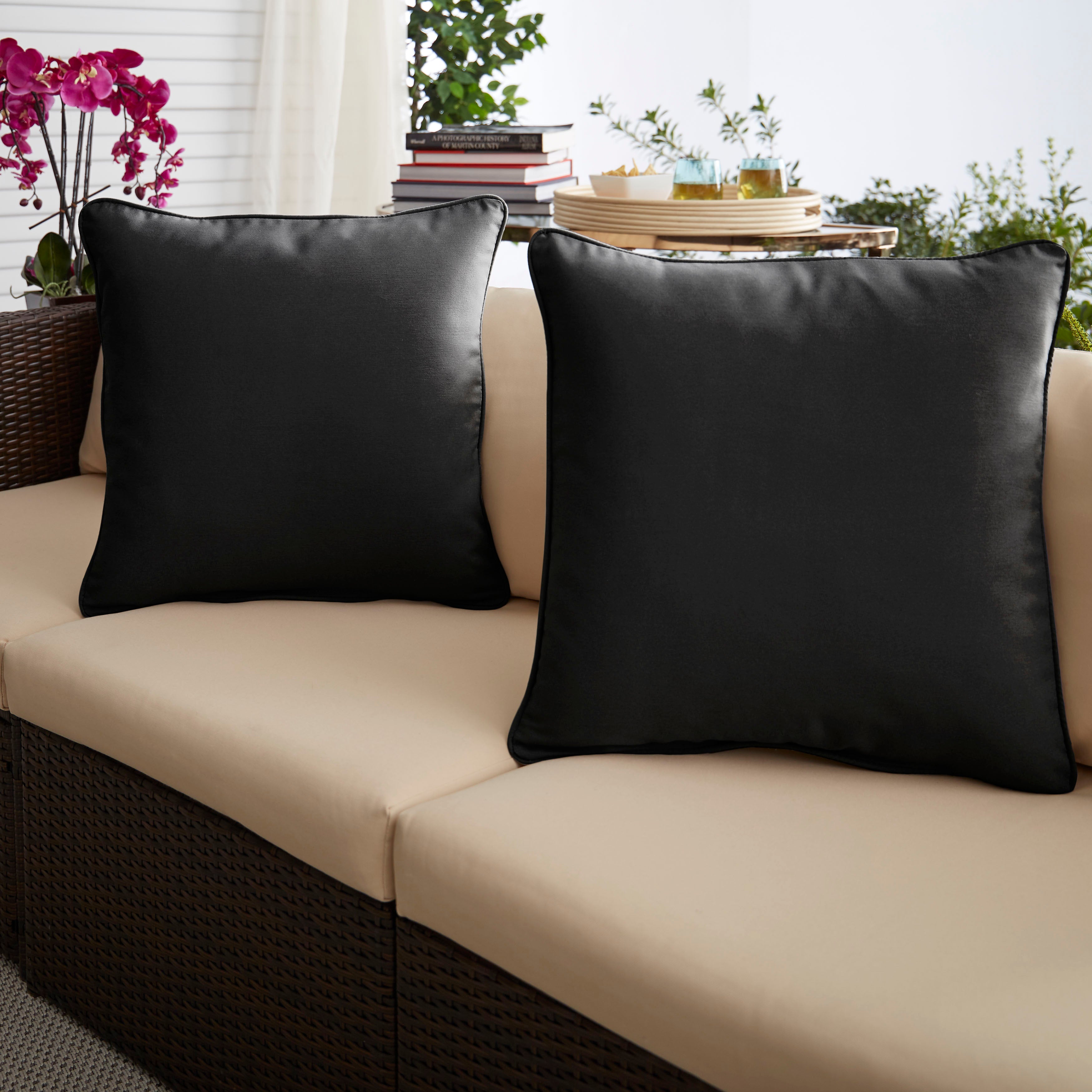 Corded Square Outdoor Pillow Set of 2