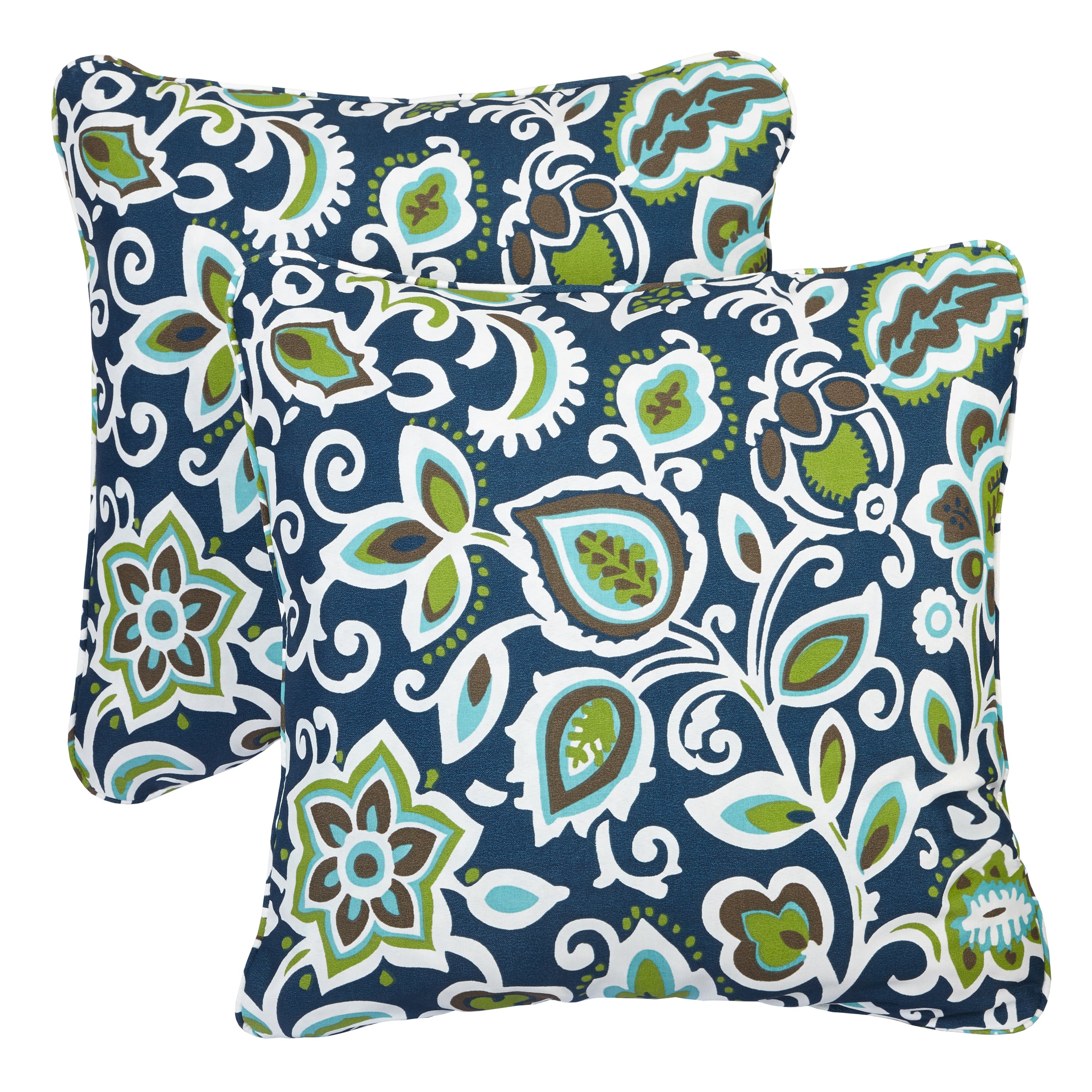 Square Outdoor Pillow - Faxon Oxford Navy - 24 in H x 24 in W x 6 in D