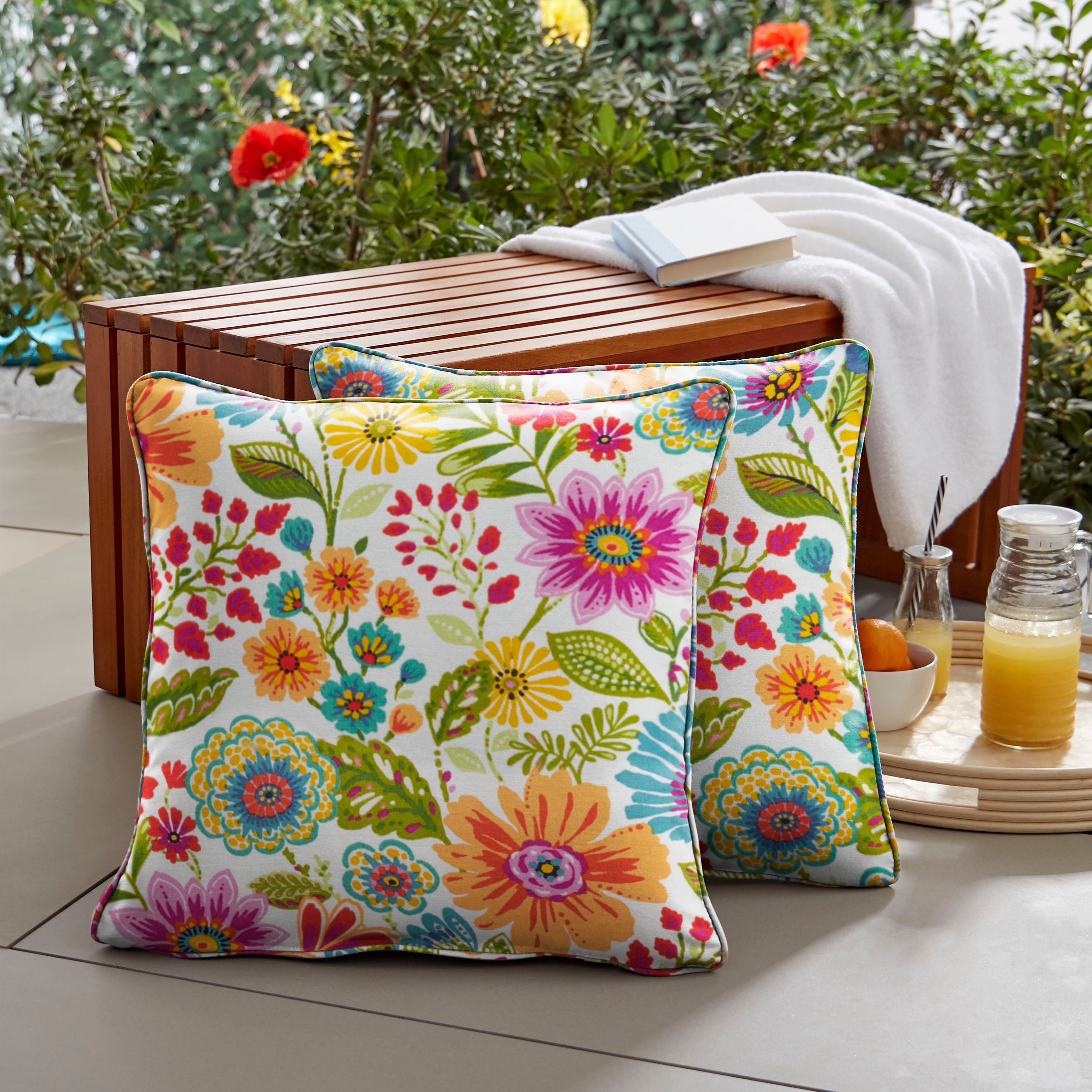 Gregoire Prima Floral Outdoor Square Pillow Set of 2