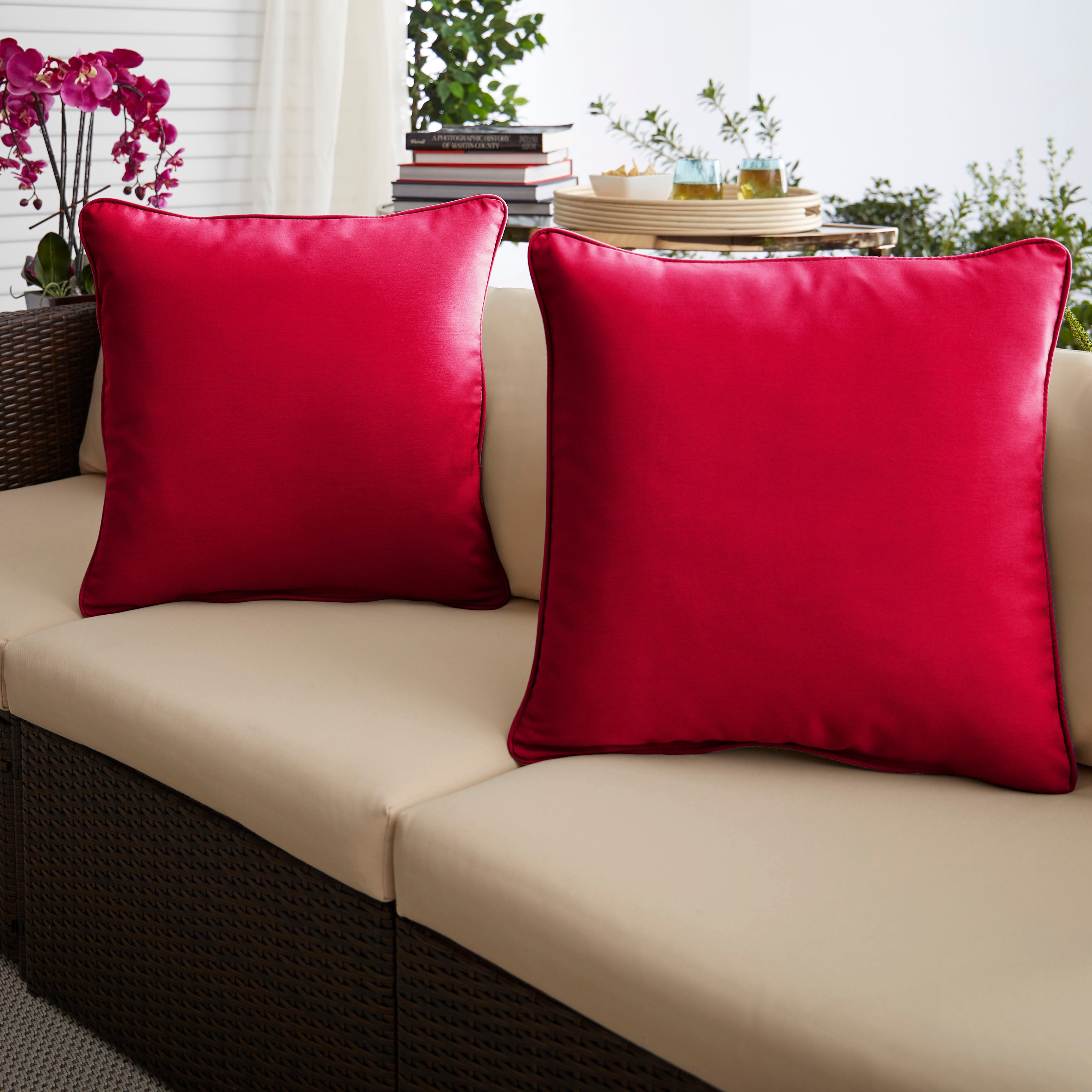 Corded Square Outdoor Pillow Set of 2