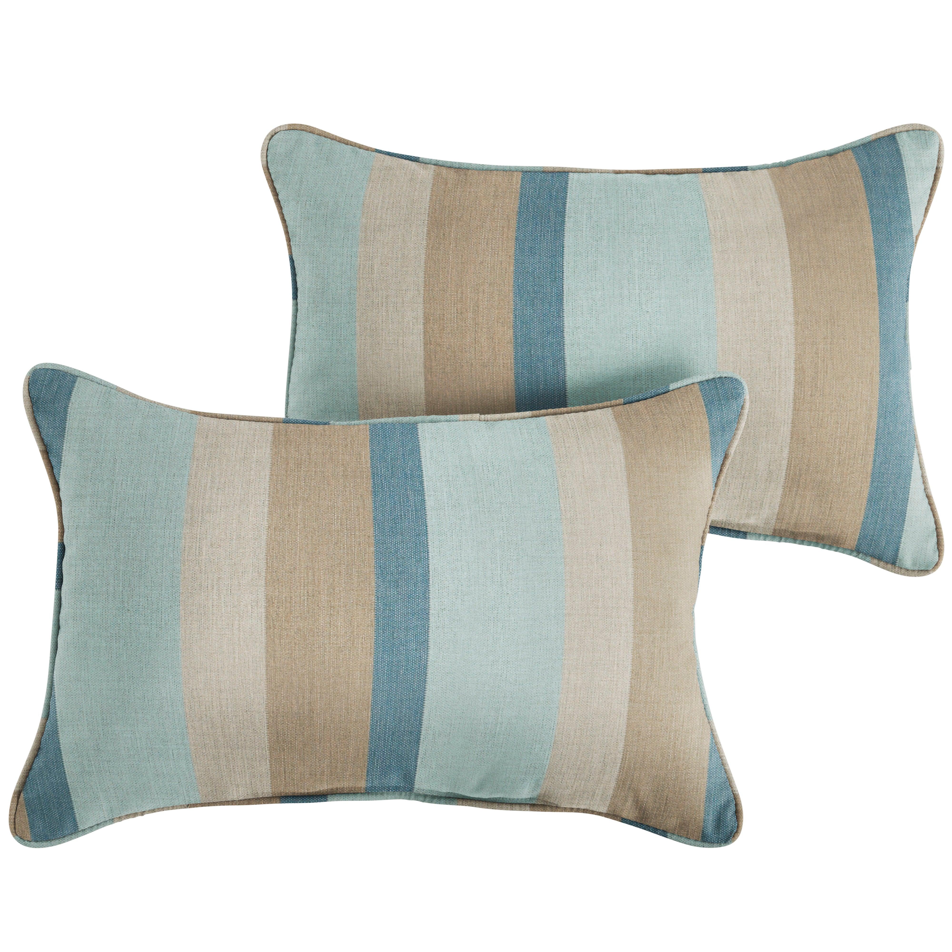 Sunbrella Mist Lumbar Corded PIllow (Set of 2) - Sorra Home