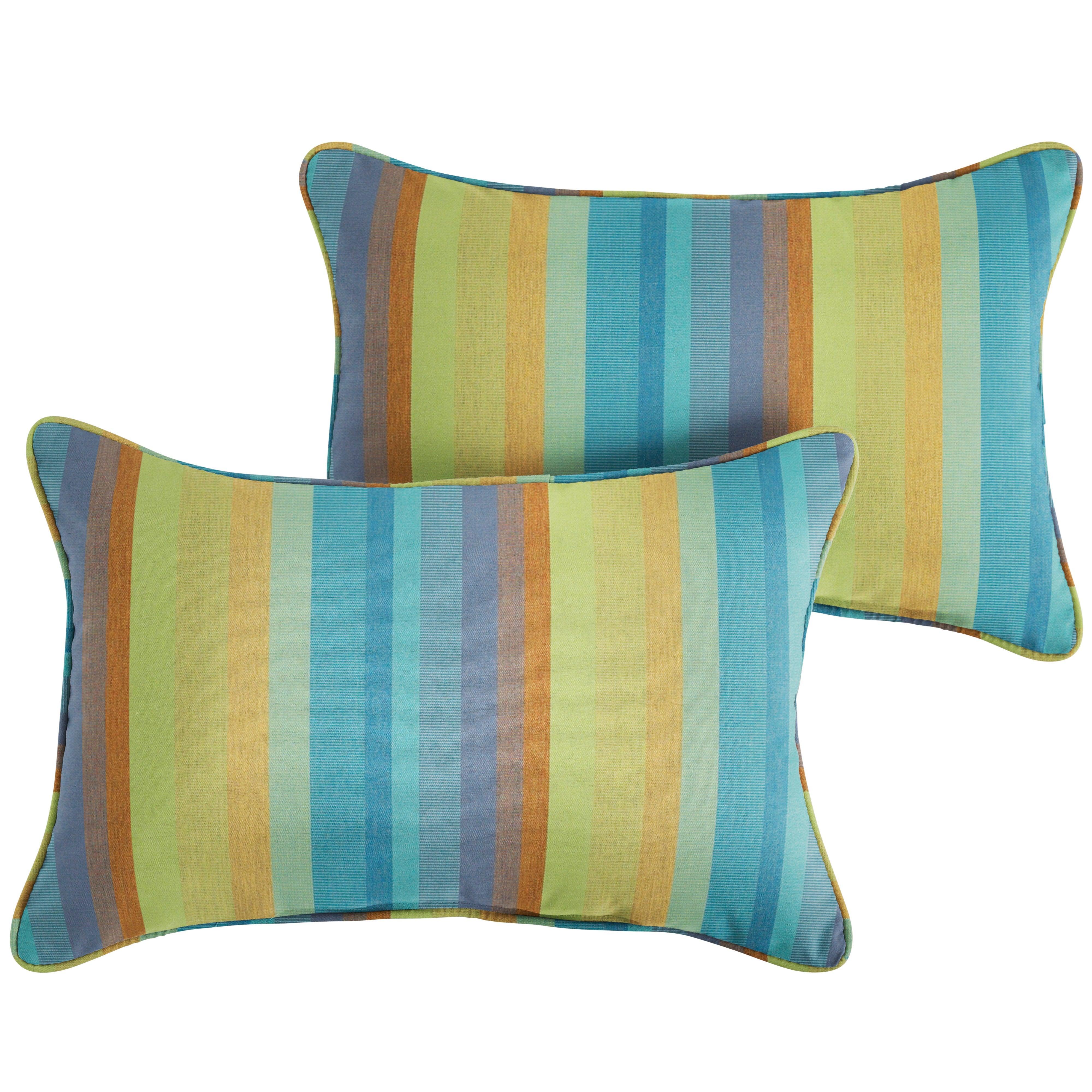 Sunbrella Astoria Lumbar Corded Pillow (Set of 2) - Sorra Home
