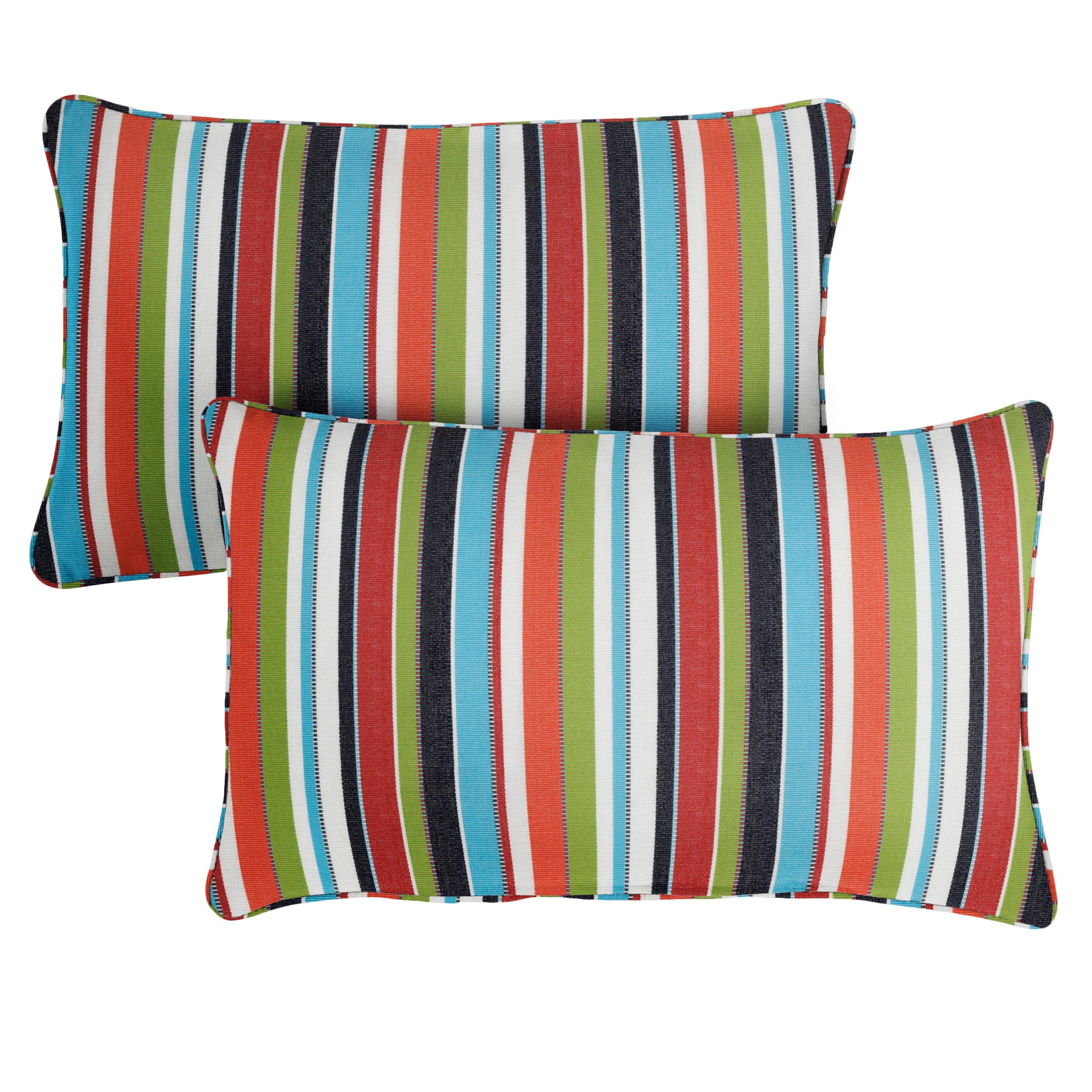 Sunbrella Carousel Lumbar Corded Pillow (Set of 2) - Sorra Home