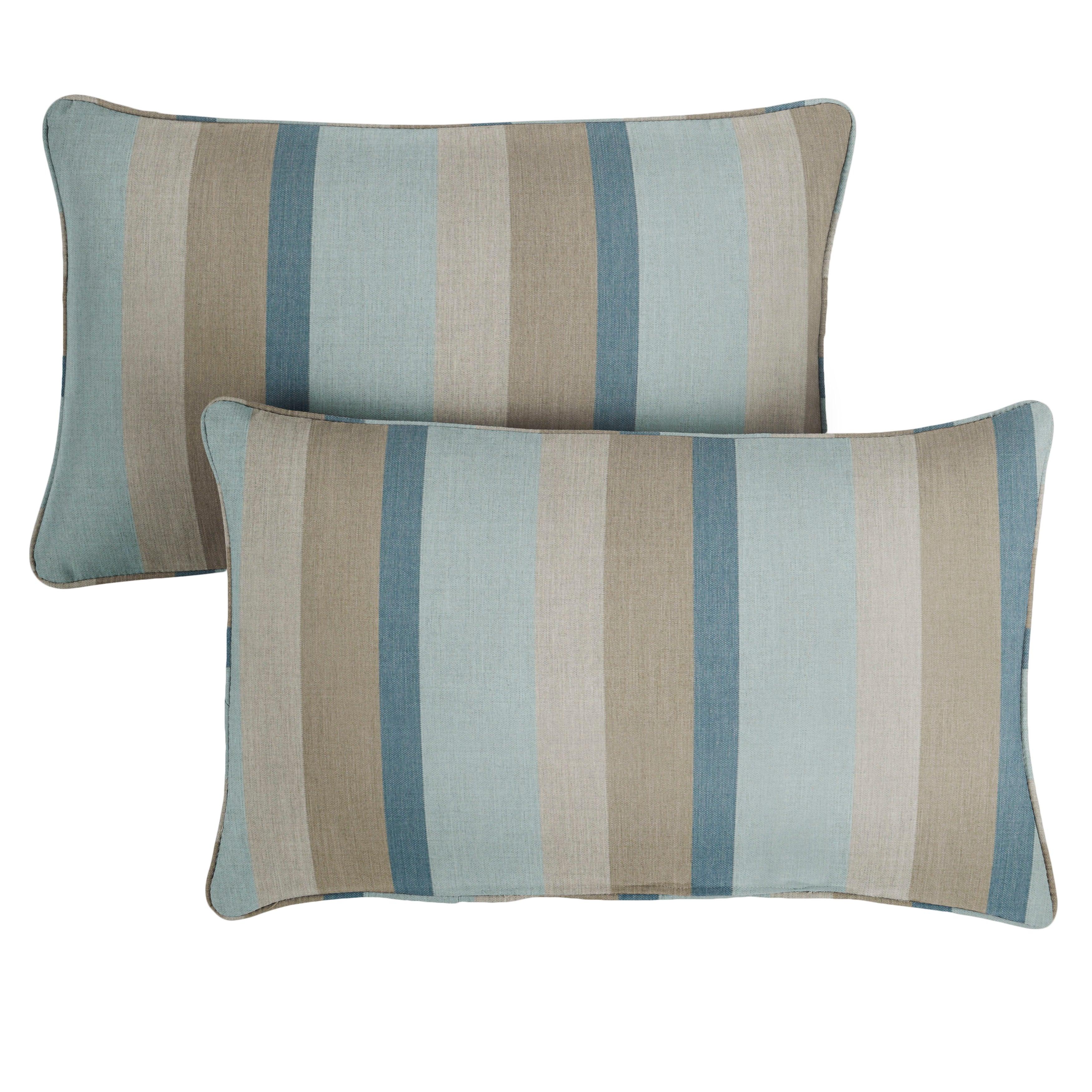 Sunbrella Mist Lumbar Corded PIllow (Set of 2) - Sorra Home