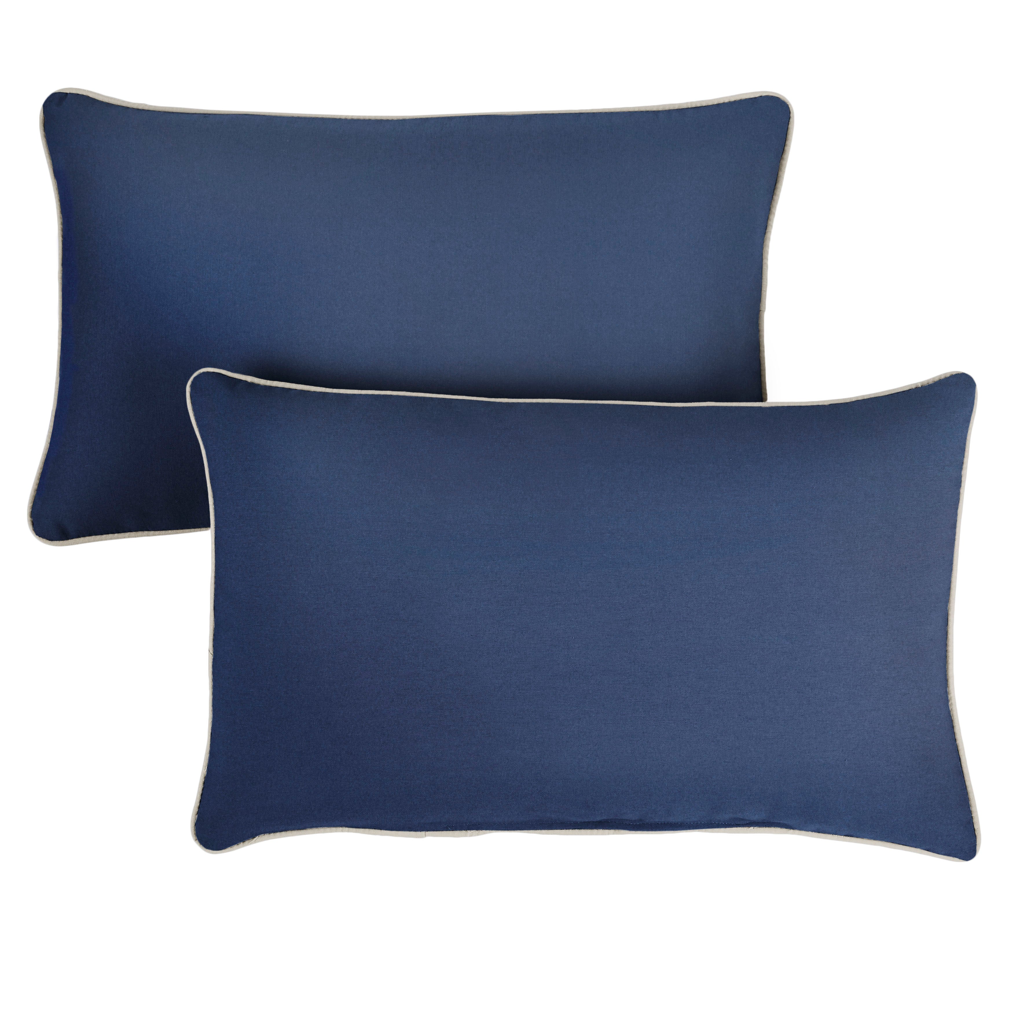 Corded Lumbar Outdoor Pillow Set of 2 - Marine