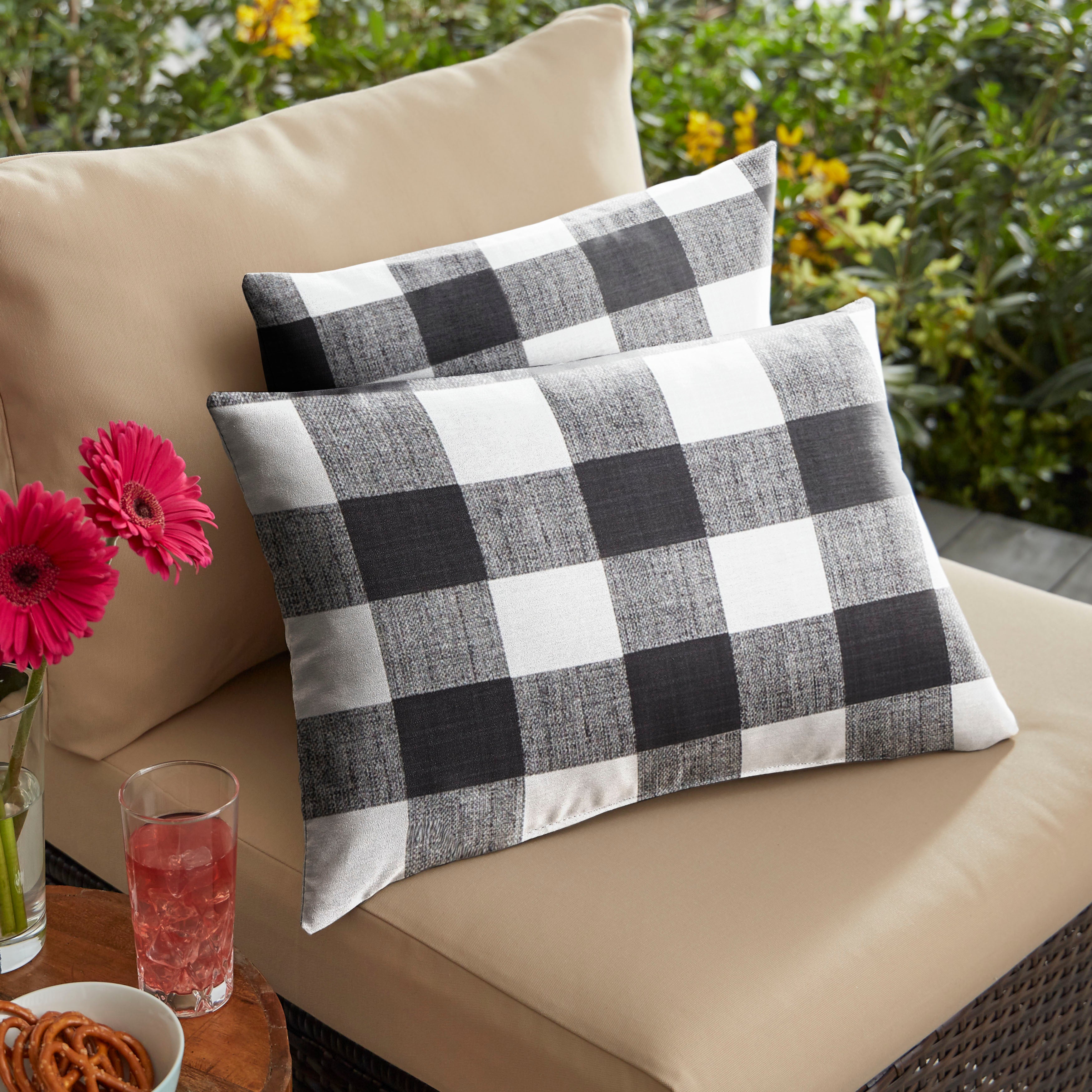 Anderson Matte Knife Edge Outdoor Lumbar Pillow Set of 2