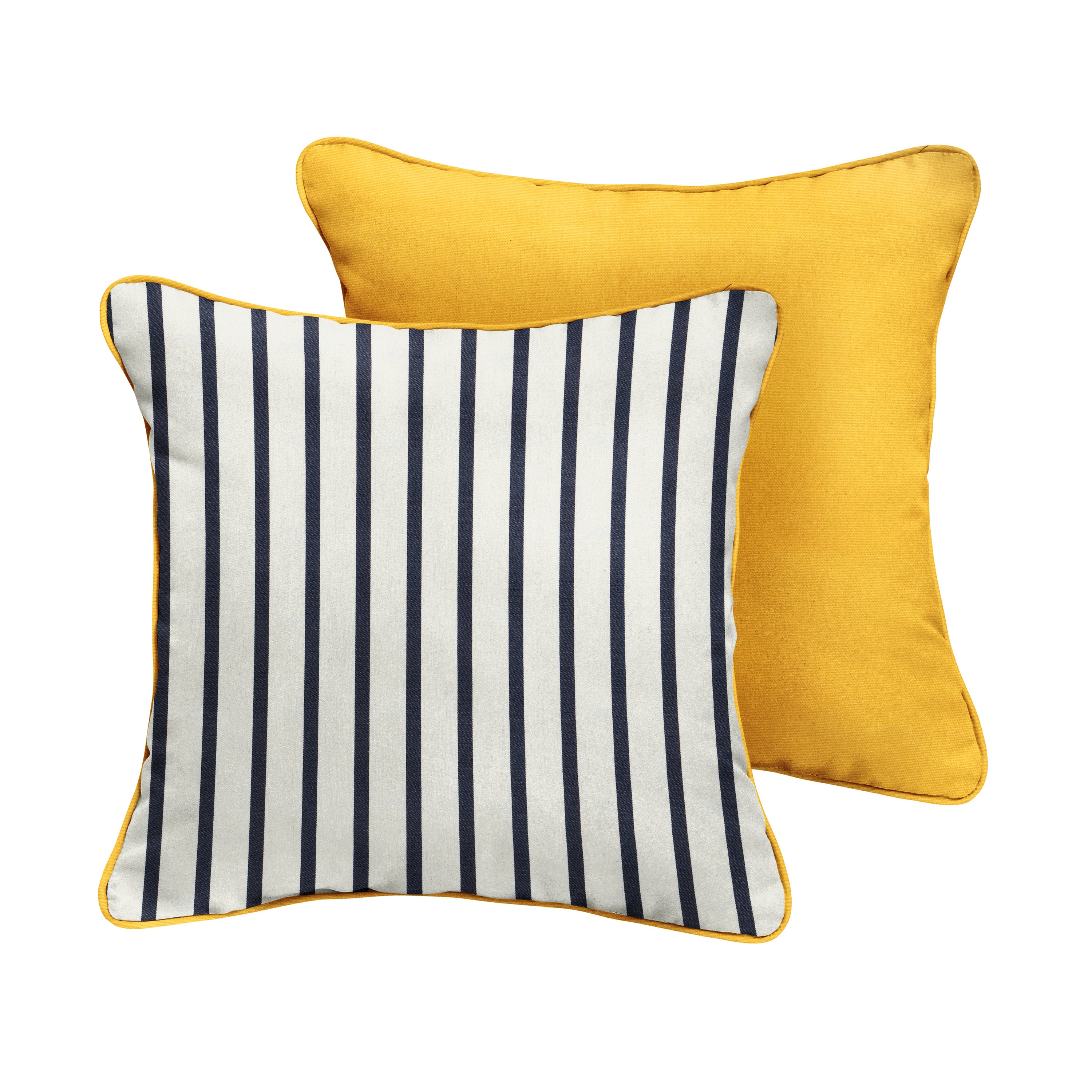 Canvas Sunbrella Stripe Outdoor Square Pillow Set of 2, Sunflower