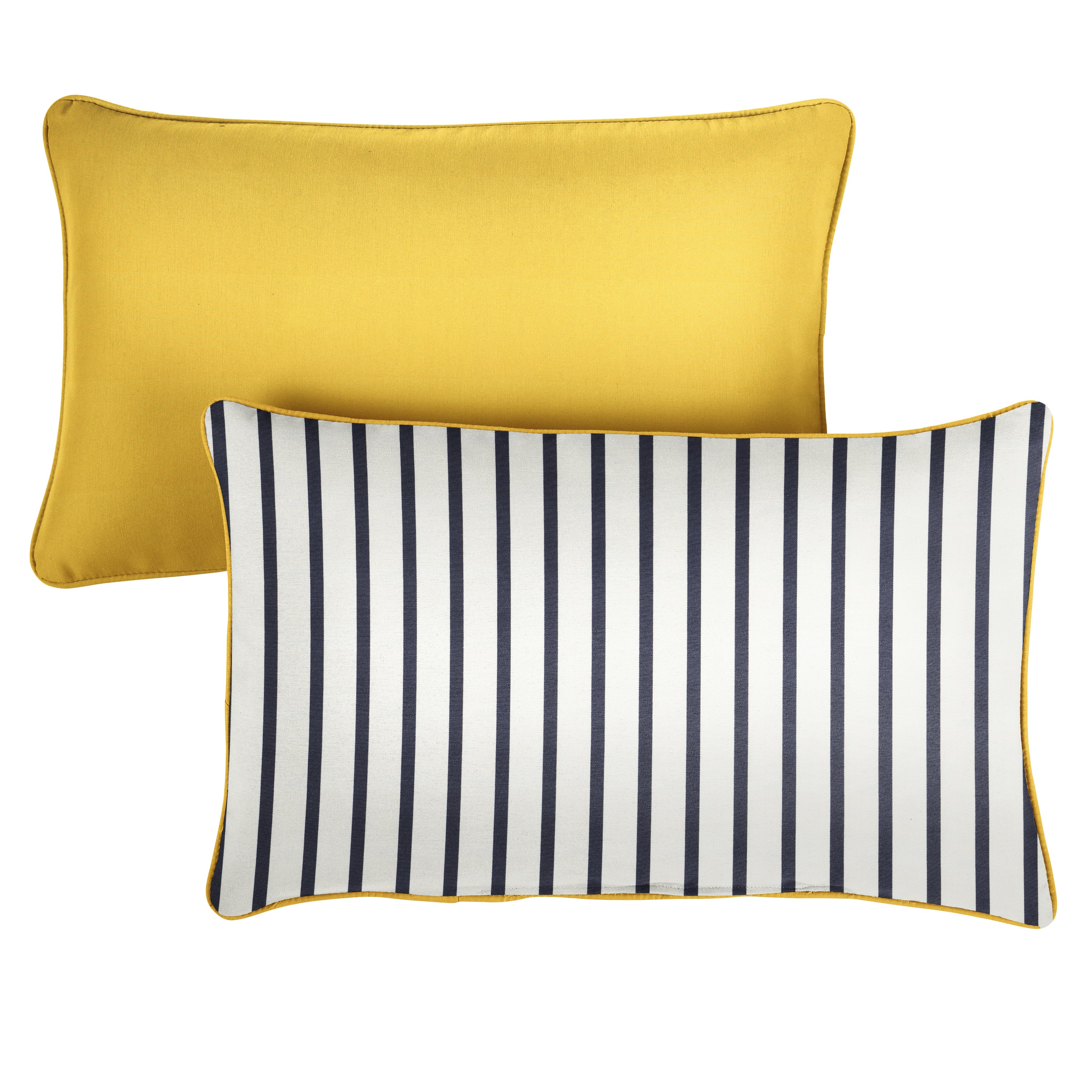 Canvas Sunbrella Stripe Outdoor Lumbar Pillow Set of 2, Sunflower