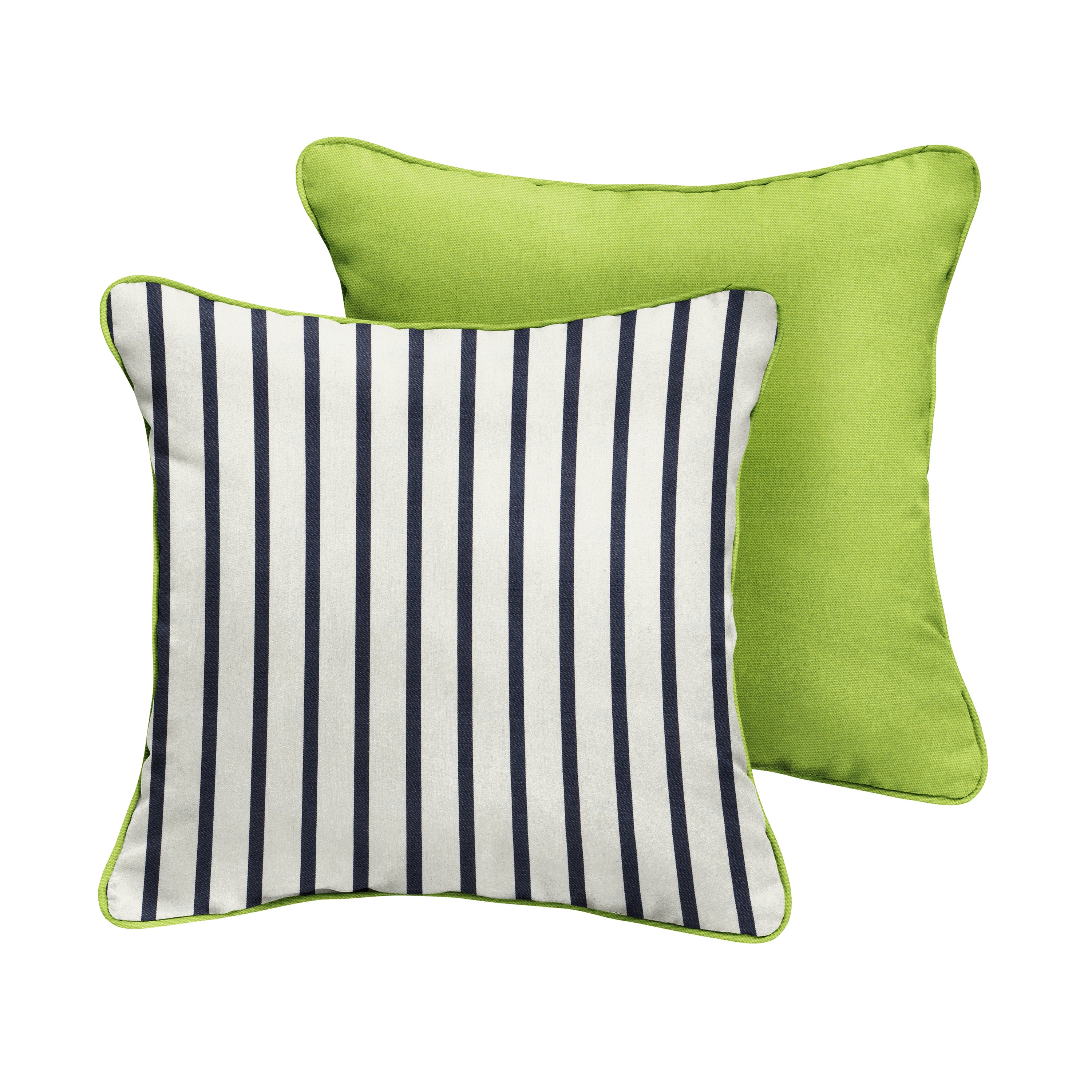 Canvas Sunbrella Stripe Outdoor Square Pillow Set of 2, Macaw