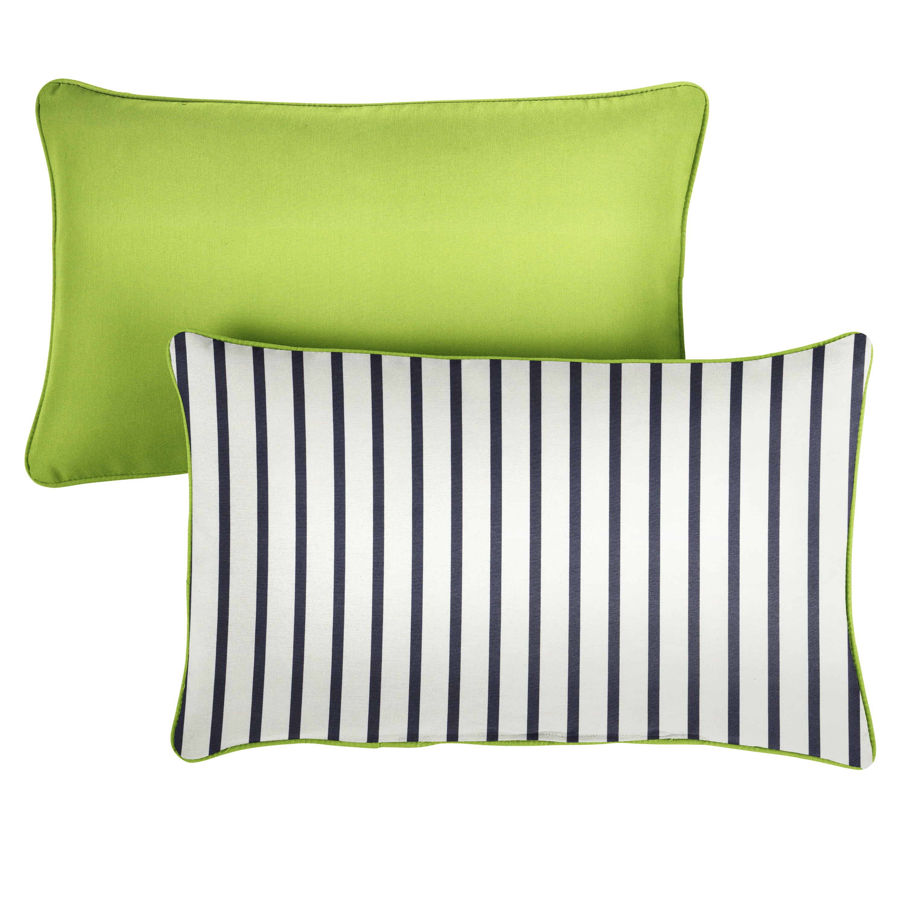 Canvas Sunbrella Stripe Outdoor Lumbar Pillow Set of 2, Macaw